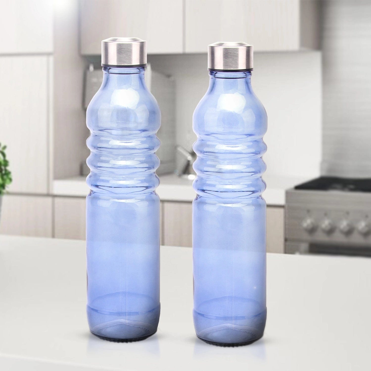 Red Butler Bottles Coloured Glass Bottle 750ml | 2pcs Set | Blue DGBT75A2 Redbutler