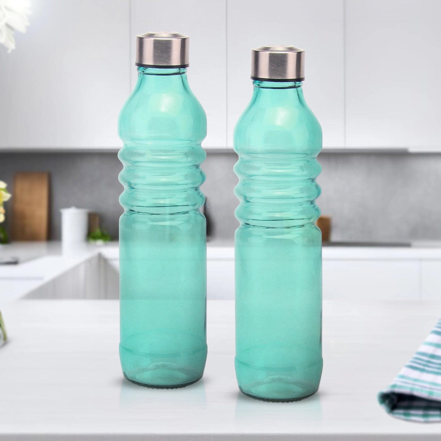 Red Butler Bottles Coloured Glass Bottle 750ml | 2pcs Set | Green DGBT75A1 Redbutler