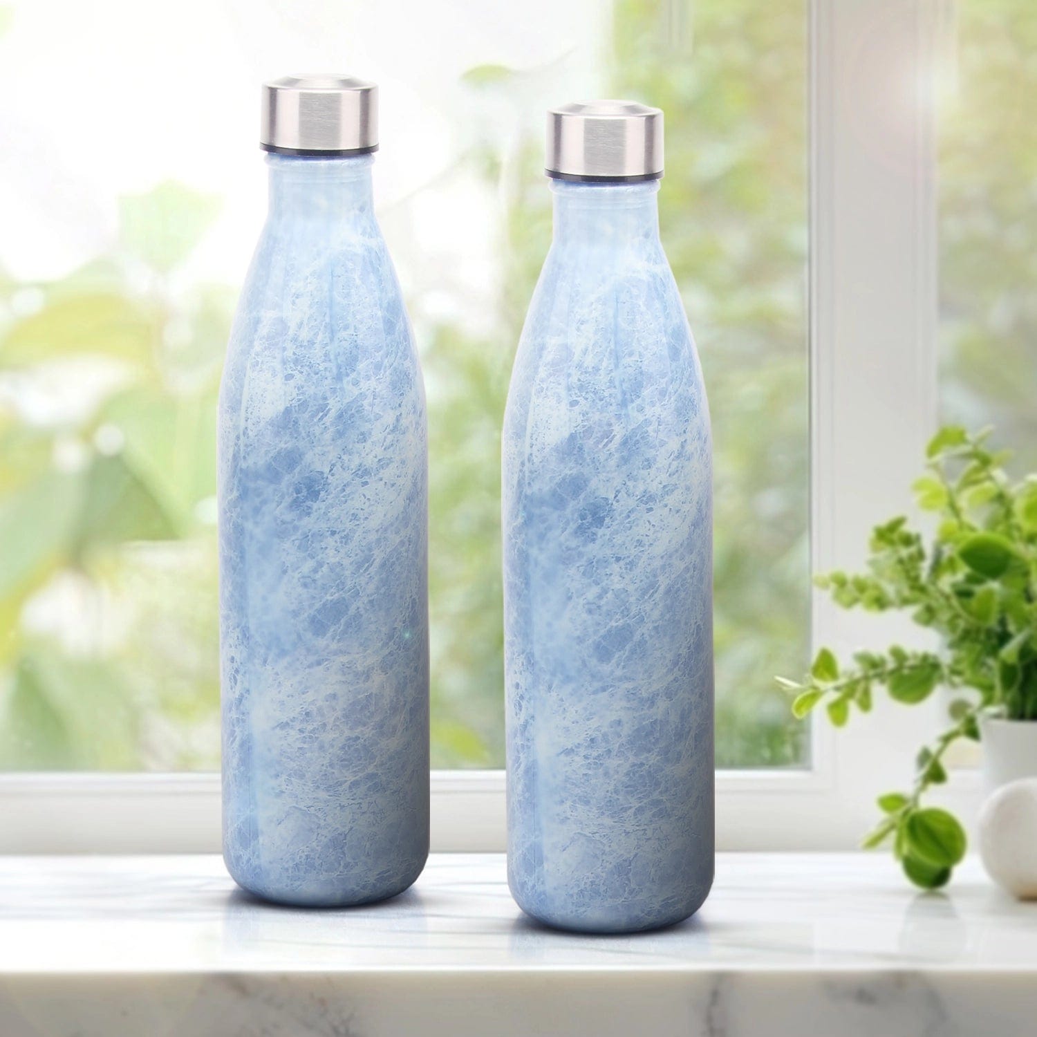 Red Butler Bottles Decorative Glass Bottle 1000ml | 2pcs Set | Blue DGBF10A2 Redbutler
