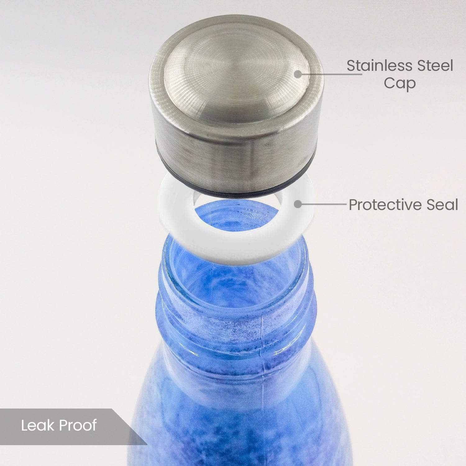 Red Butler Bottles Decorative Glass Bottle 750ml | 2pcs Set | Blue DGBF75A2 Redbutler