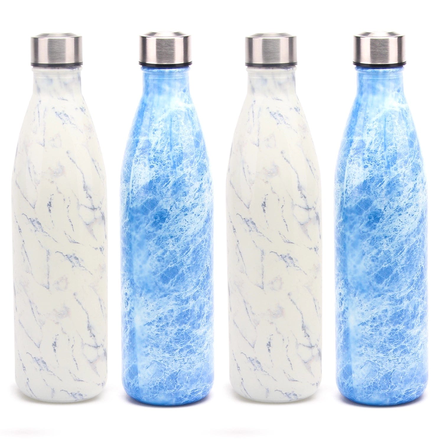 Red Butler Bottles Decorative Glass Bottle 750ml | 4pcs Set | White & Blue QGBF75A3 Redbutler