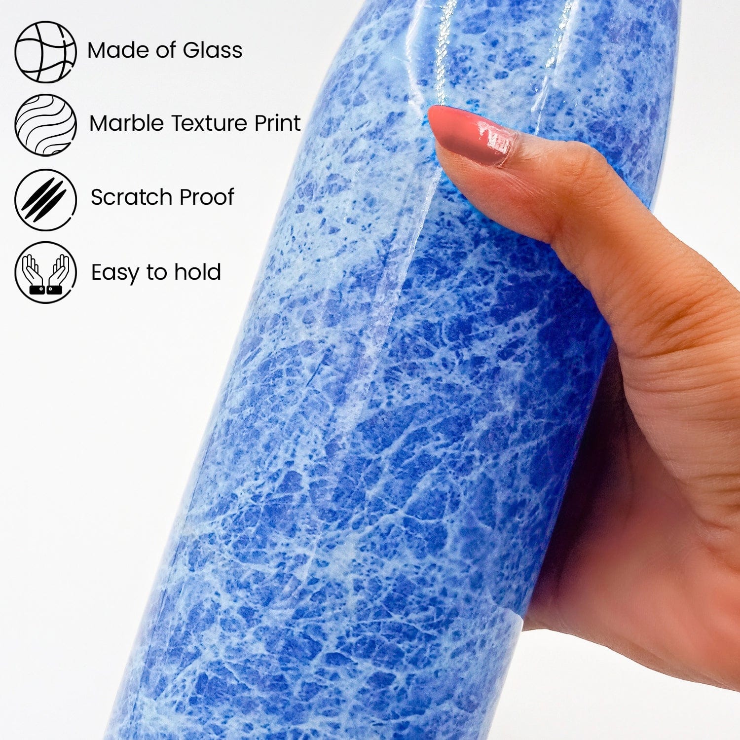 Red Butler Bottles Decorative Glass Bottle 750ml | 4pcs Set | White & Blue QGBF75A3 Redbutler