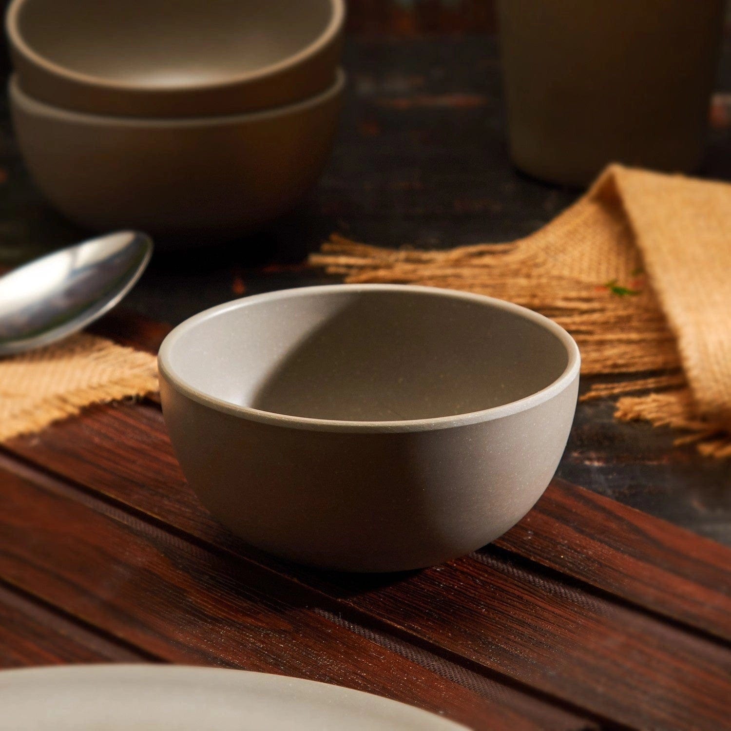 Red Butler Bowls Bamboo Fibre Bowl 4 inches | 6pcs Set | Cement Design BB04A7 Daily-Use Eco-Friendly Bamboo Fiber Bowl : Stylish & Sustainable Redbutler
