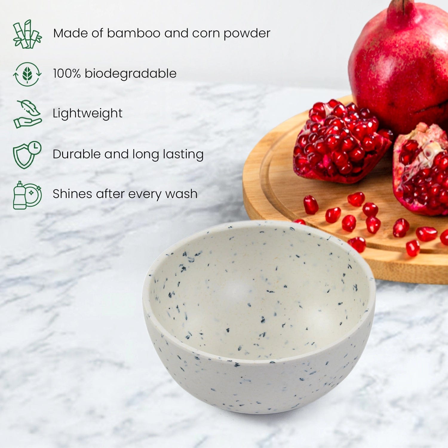Red Butler Bowls Bamboo Fibre Bowl 4 inches | 6pcs Set | Classic Design BB04A8 Daily-Use Eco-Friendly Bamboo Fiber Bowl : Stylish & Sustainable Redbutler