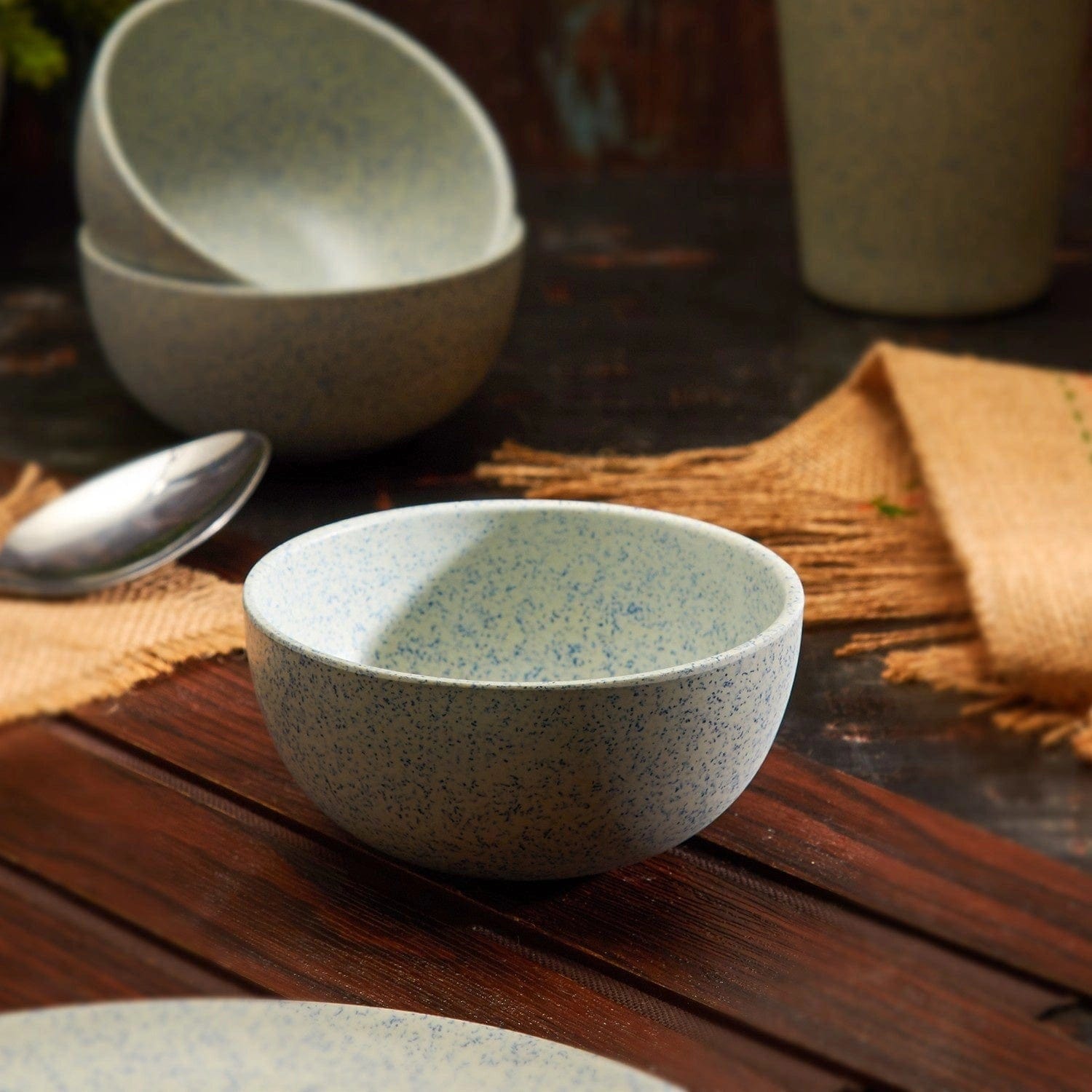 Red Butler Bowls Bamboo Fibre Bowl 4 inches | 6pcs Set | Stonewash Design BB04A6 Daily-Use Eco-Friendly Bamboo Fiber Bowl : Stylish & Sustainable Redbutler