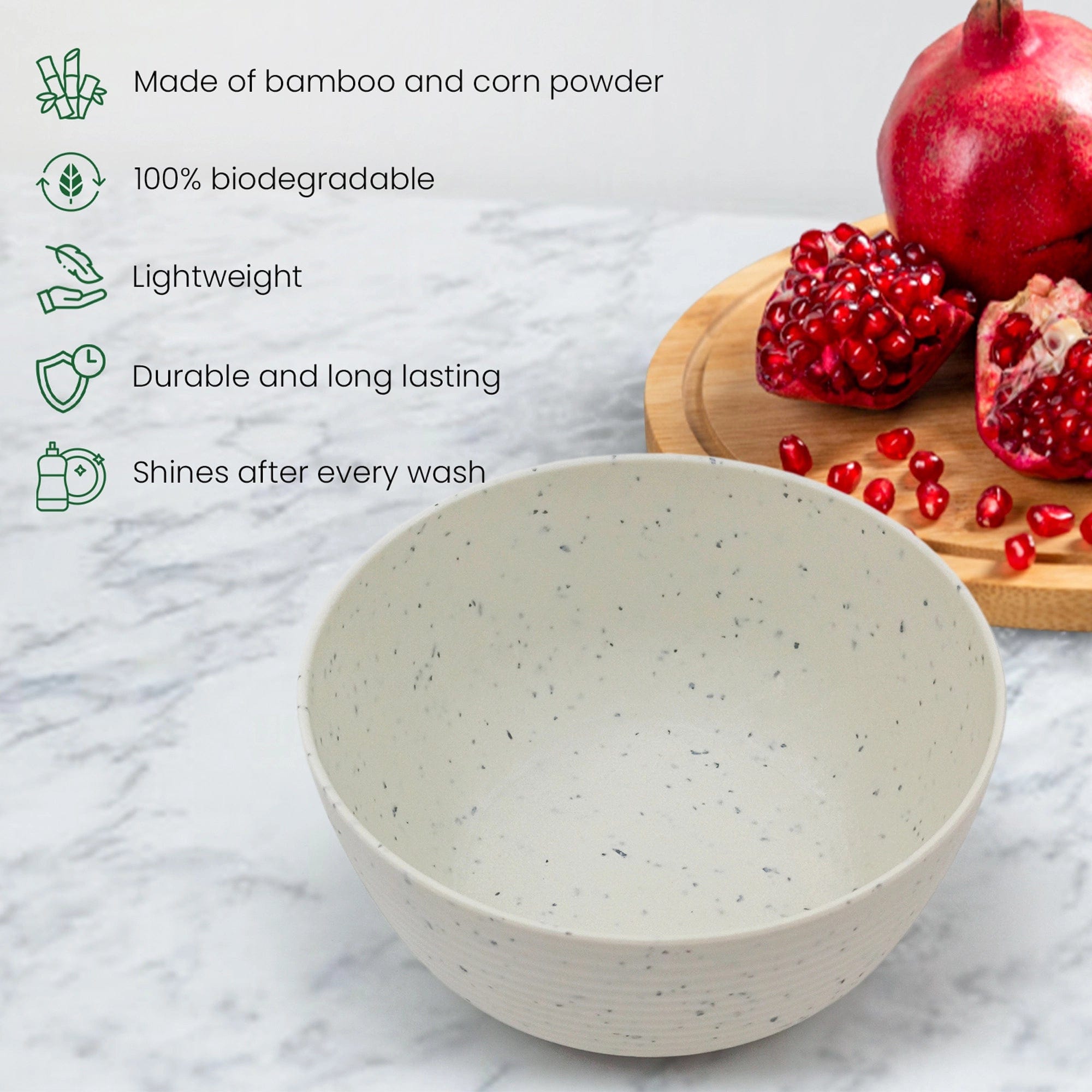Red Butler Bowls Bamboo Fibre Multipurpose Bowl 5.5 inches | 2pcs Set | Classic Design BFBR5A8 Daily-Use Eco-Friendly Bamboo Fiber Bowl: Stylish & Sustainable Redbutler