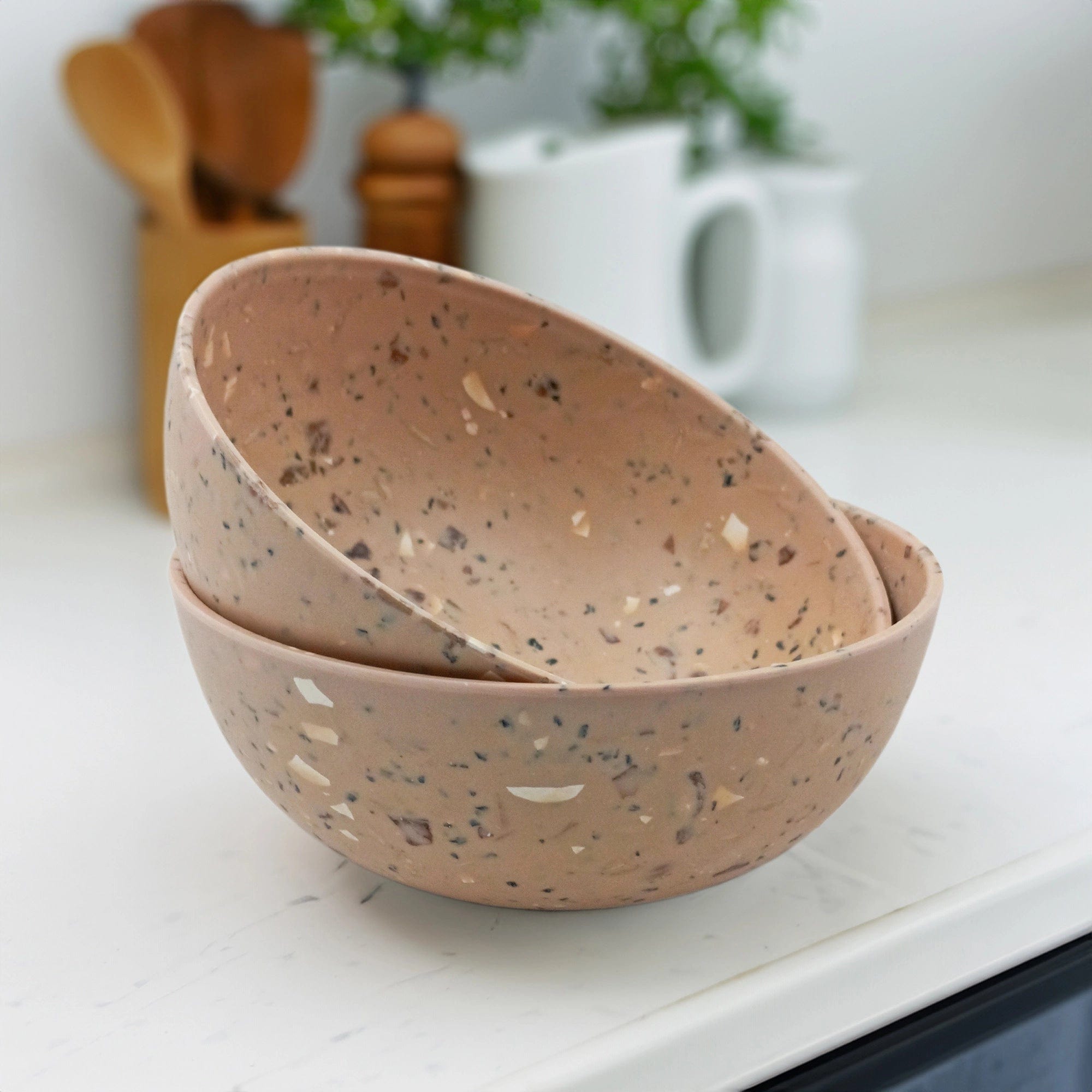 Red Butler Bowls Bamboo Fibre Multipurpose Bowl 5.5 inches | 2pcs Set | Walnut Design BFB05A9 Daily-Use Eco-Friendly Bamboo Fiber Bowl: Stylish & Sustainable Redbutler