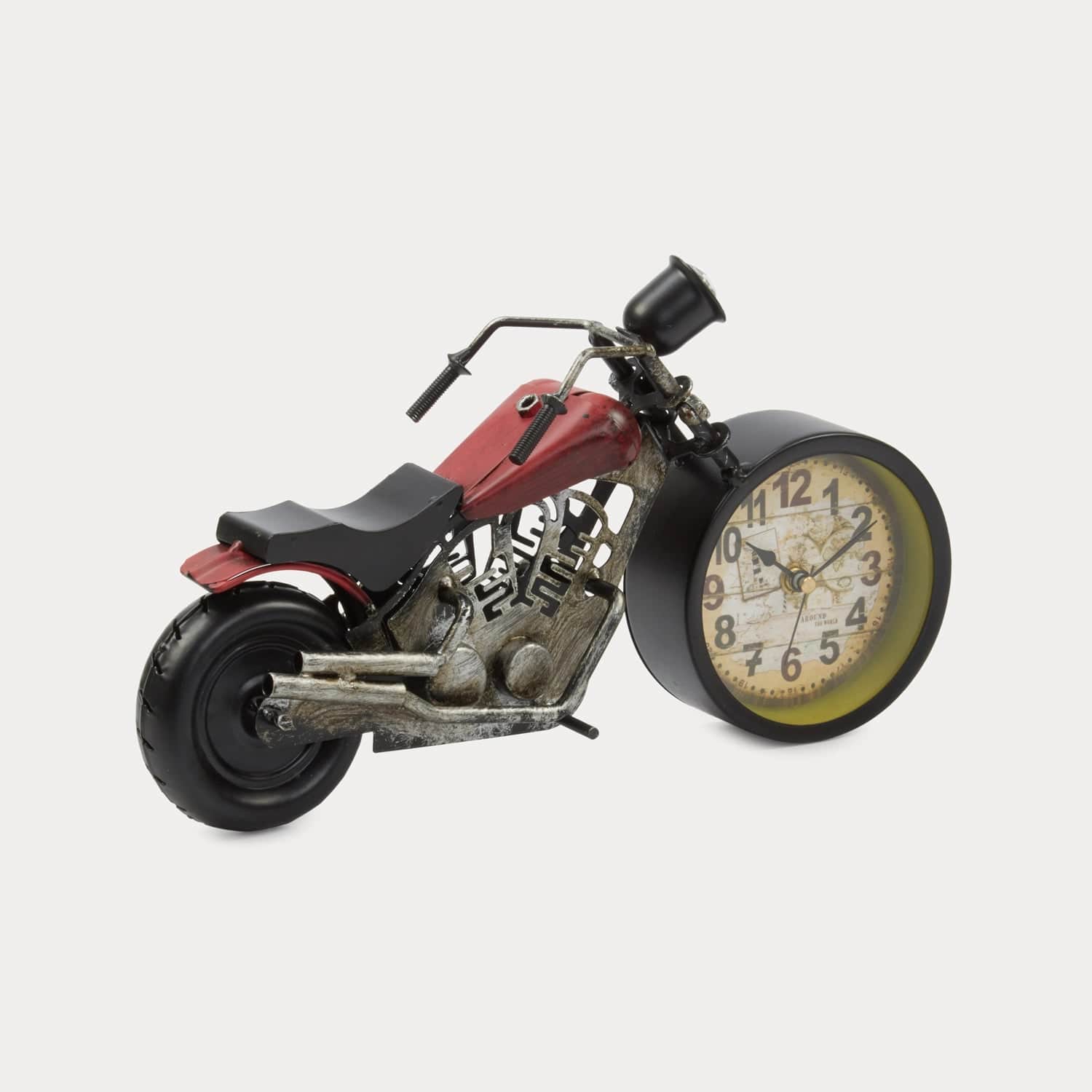 Red Butler Clock Bike Clock DTBC00M07Y19A1 TBC07A1 Metal Bike Clock – Unique Table Clock for Bike Lovers Redbutler