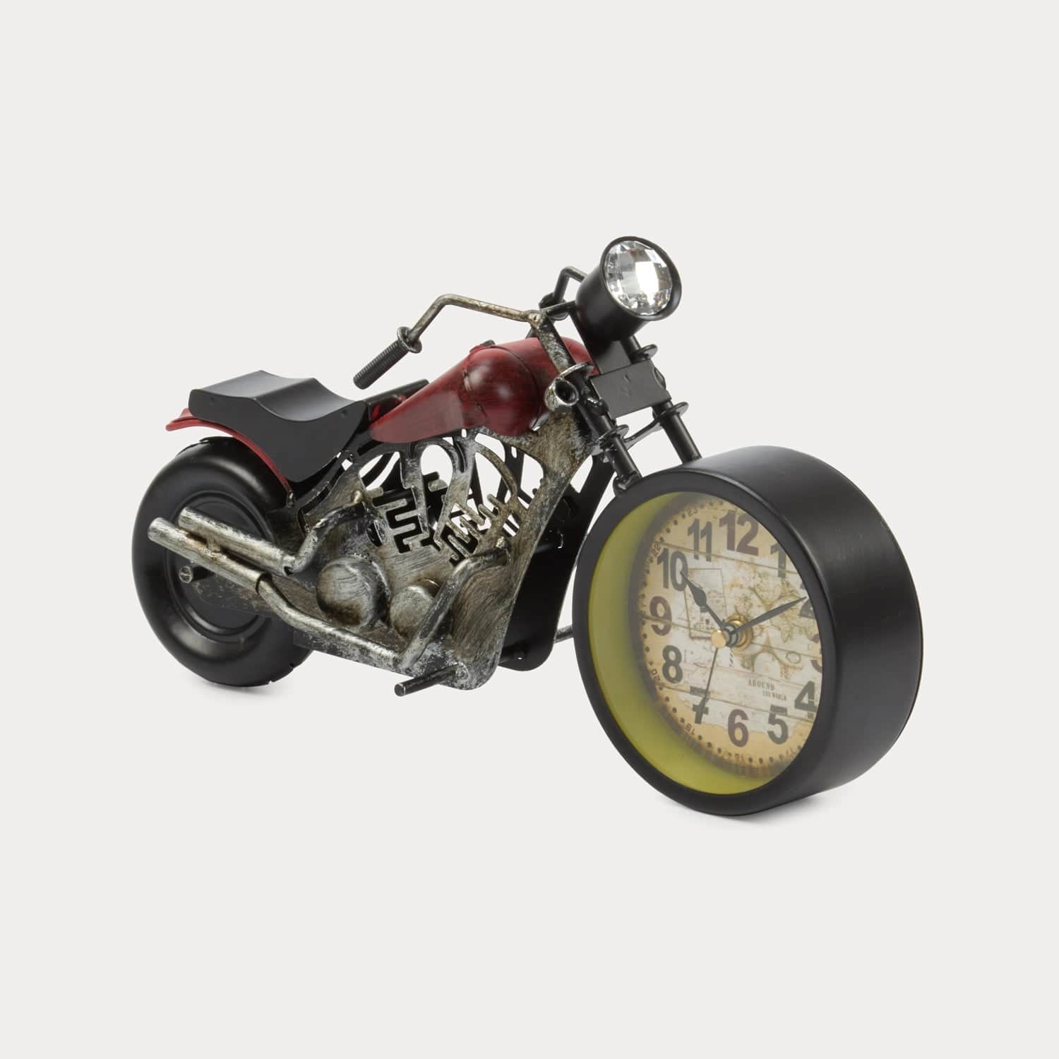 Red Butler Clock Bike Clock DTBC00M07Y19A1 TBC07A1 Metal Bike Clock – Unique Table Clock for Bike Lovers Redbutler