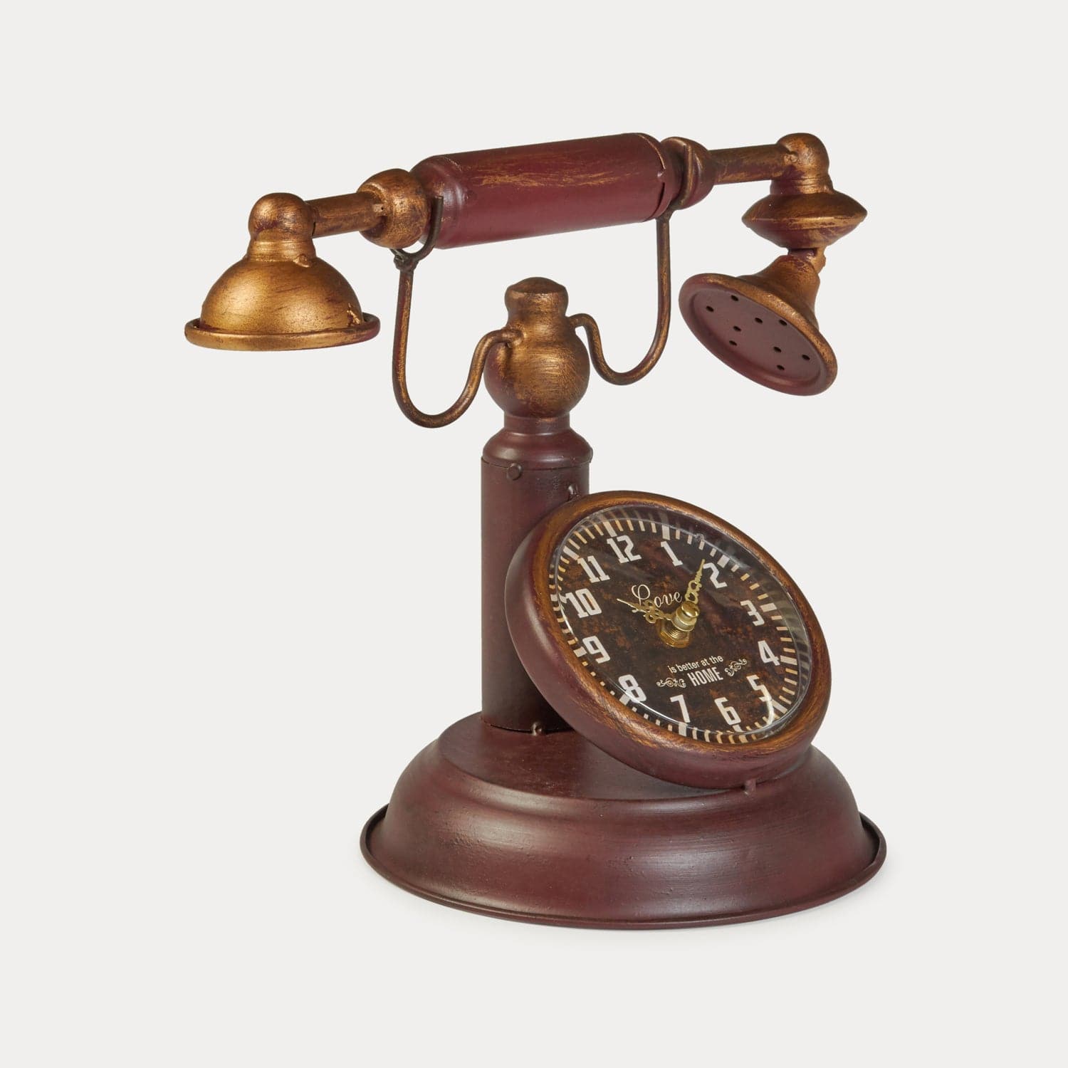 Red Butler Clock Telephone Clock DTTC00M10Y19A1 TTC10A1 Metal Telephone Clock – Unique Table Clock with Vintage Charm Redbutler