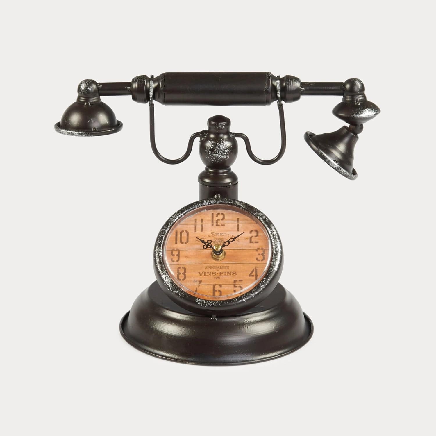 Red Butler Clock Telephone Clock DTTC00M10Y19A2 TTC10A2 Metal Telephone Clock – Unique Table Clock with Vintage Charm Redbutler