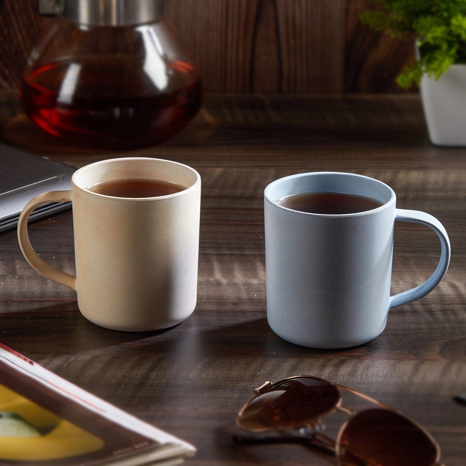 Red Butler Cups & Mugs Bamboo Fibre Cup (375 ml) | 2pcs Set MBF09A1 Redbutler