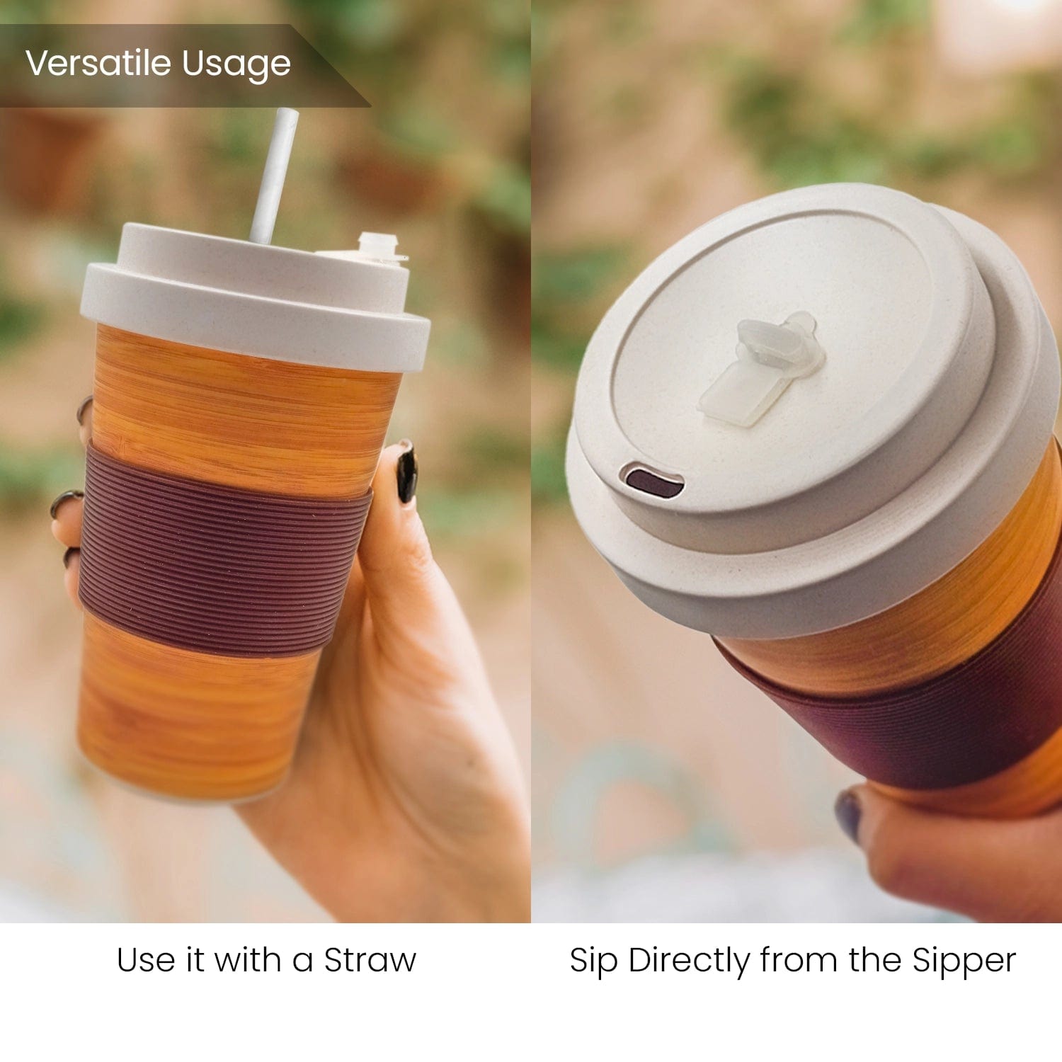 Red Butler Cups & Mugs Bamboo Fibre Travel Mug - Dark Wooden (500 ml) MBF14A1 Redbutler
