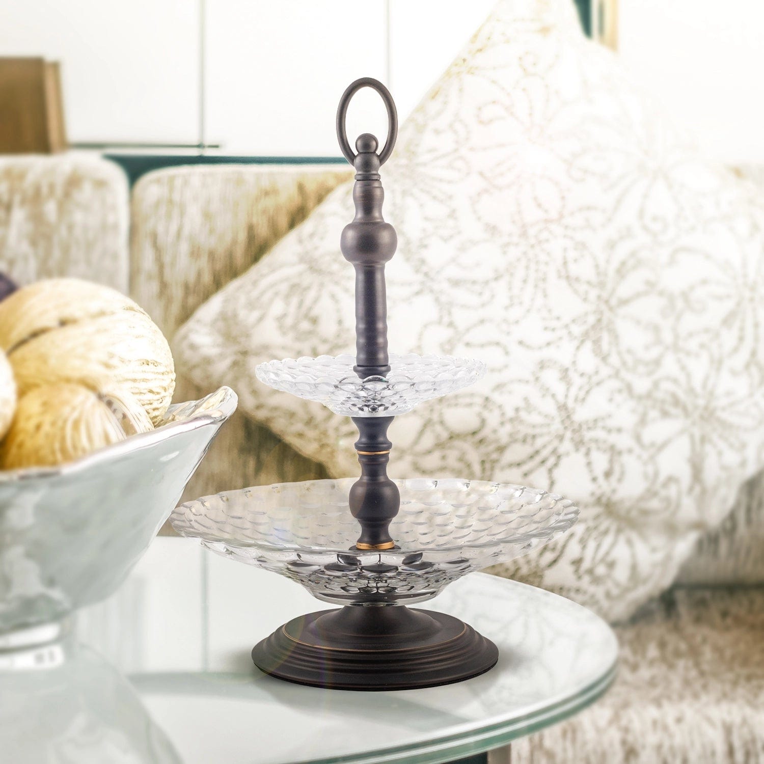Red Butler dining_decor Glass Two tier Tray GTTT0GW11Y18A1 GSTT11A1 Redbutler