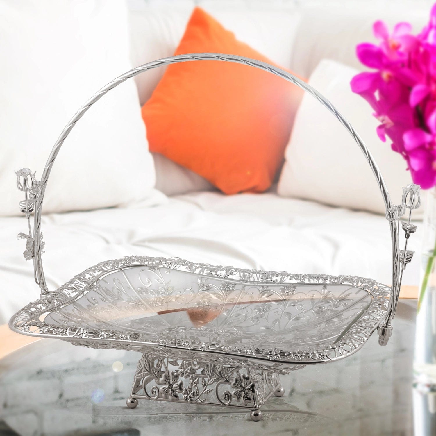 Red Butler dining_decor Silver Rectangle Tray SWRT0SG18Y18A1 GSRT18A1 Redbutler