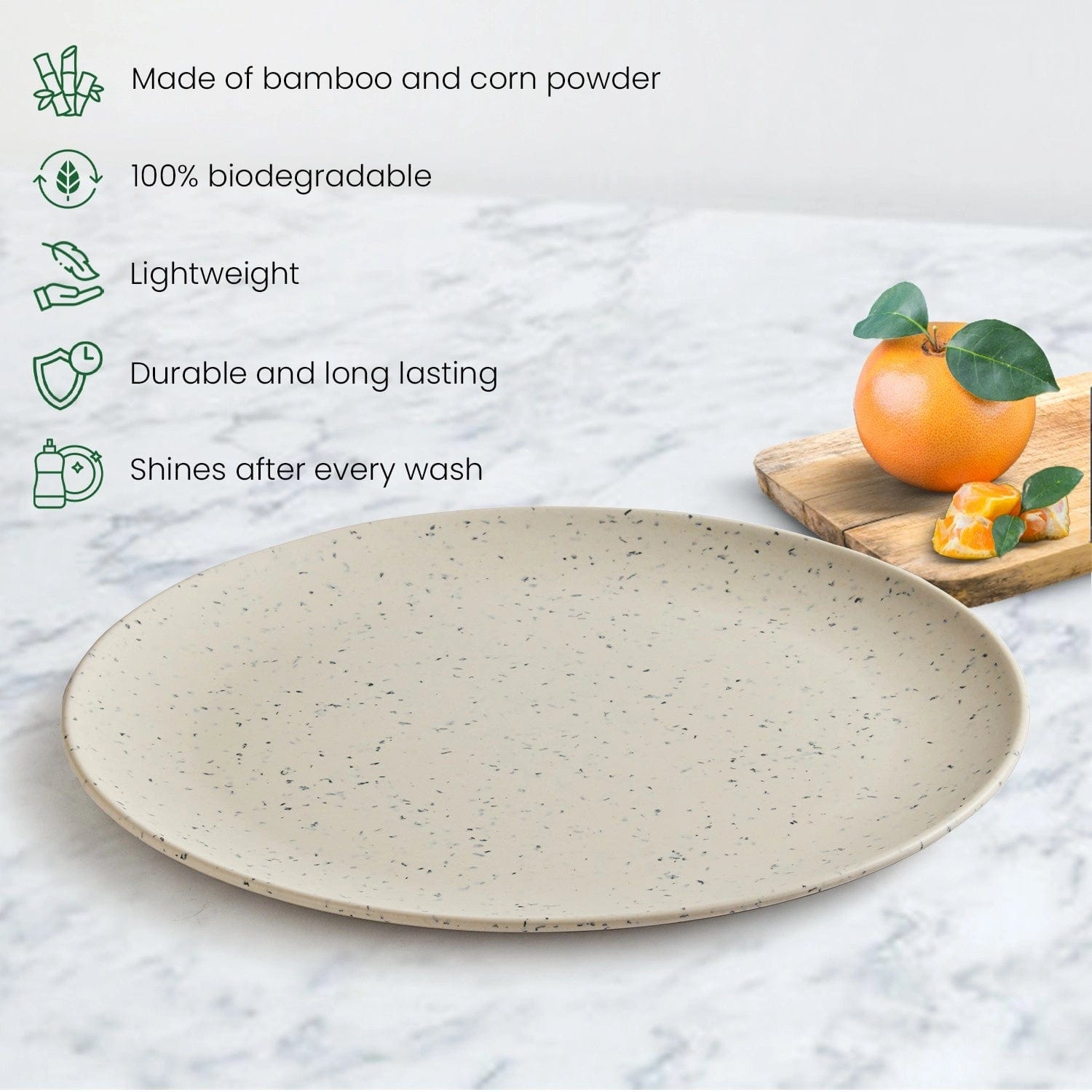 Red Butler Dinner Plates Bamboo Fibre Dinner Plates | 4pcs Set | Classic Design BFP11A8 Daily-Use Eco-Friendly Bamboo Fiber Dinner Plate Stylish & Sustainable Redbutler