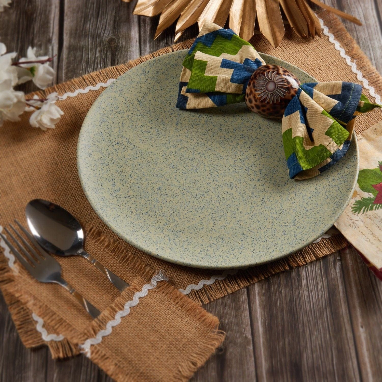 Red Butler Dinner Plates Bamboo Fibre Dinner Plates | 4pcs Set | Stonewash Design BFP11A6 Daily-Use Eco-Friendly Bamboo Fiber Dinner Plate Stylish & Sustainable Redbutler