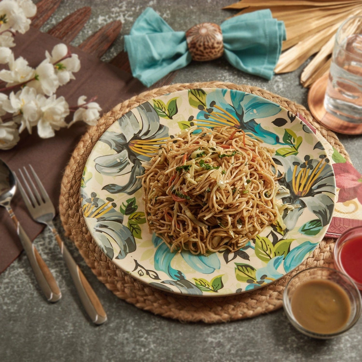 Red Butler Dinner Plates Bamboo Fibre Dinner Plates | 6pcs Set | Leaf & Flower Design BP11A5 Daily-Use Eco-Friendly Bamboo Fiber Dinnerware: Stylish & Sustainable Redbutler