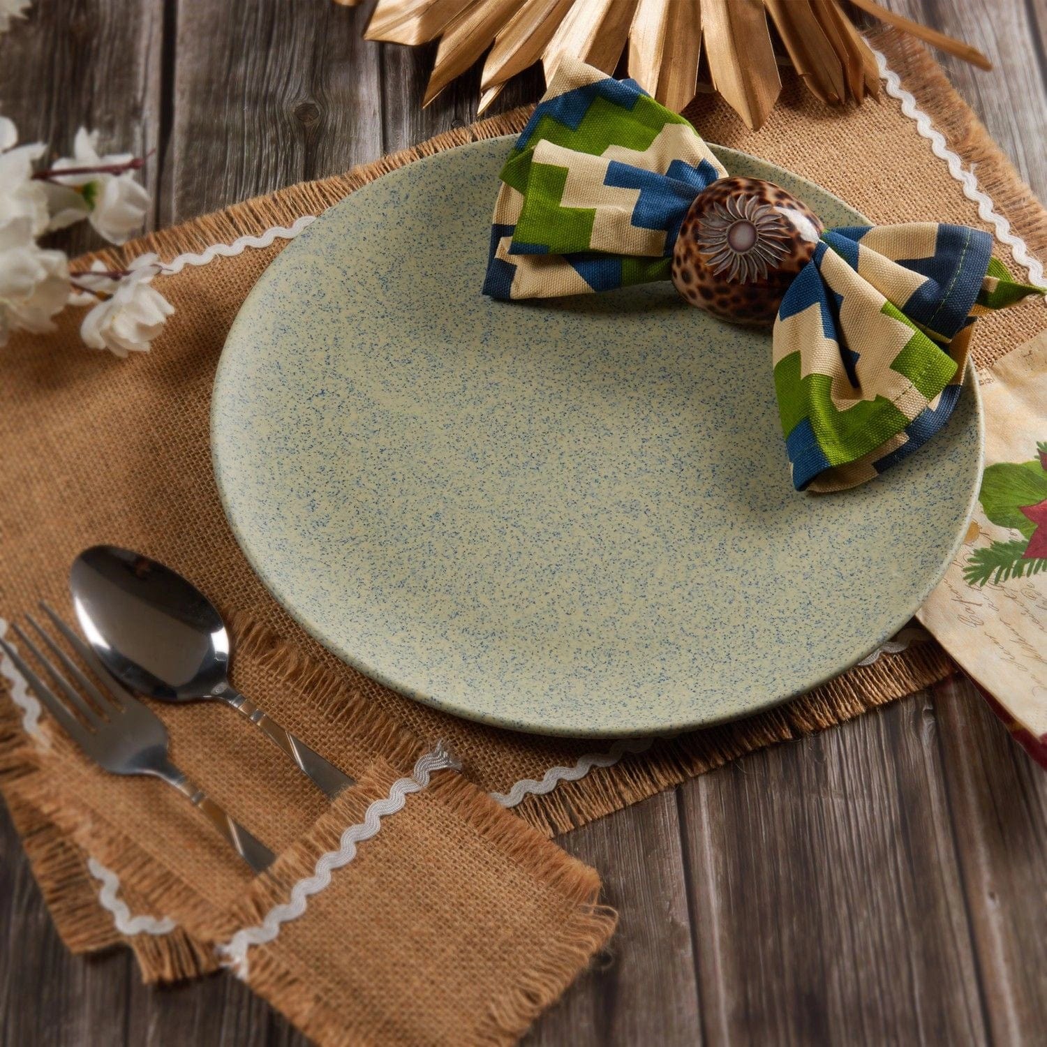 Red Butler Dinner Plates Bamboo Fibre Dinner Plates | 6pcs Set | Stonewash Design BP11A6 Daily-Use Eco-Friendly Bamboo Fiber Dinner Plate Stylish & Sustainable Redbutler