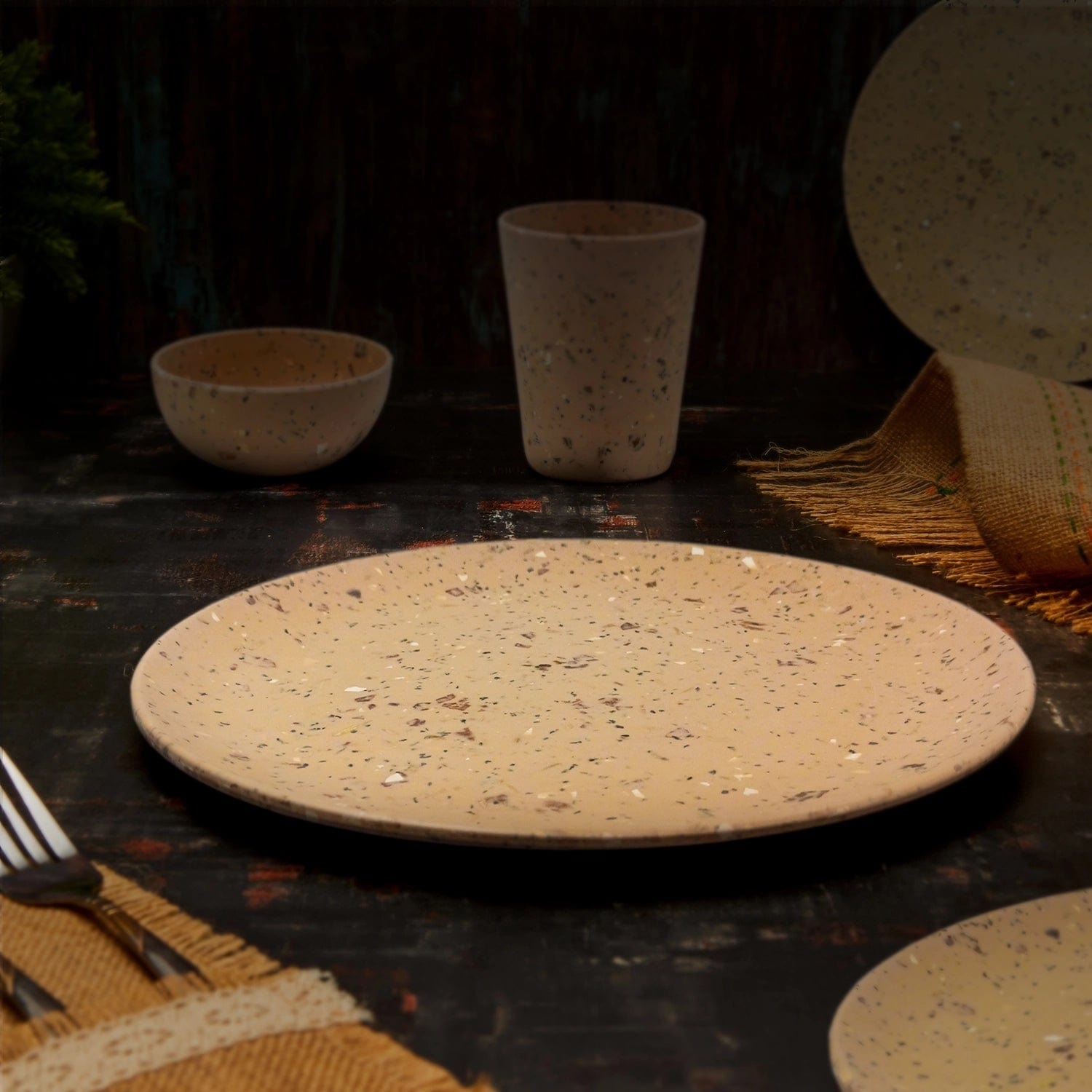 Red Butler Dinner Plates Bamboo Fibre Dinner Plates | 6pcs Set | Walnut Design BP11A9 Redbutler