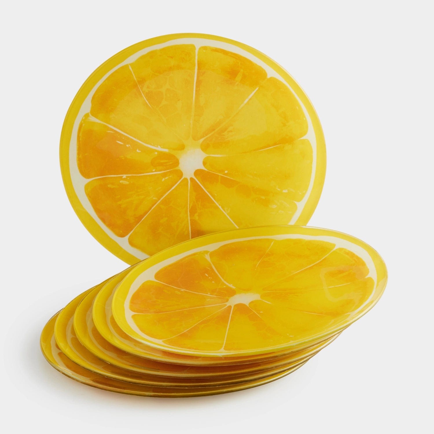 Red Butler Dinner Plates Designer Glass Dinner Plate - Lemon | 6pcs set DDP28A1 Redbutler