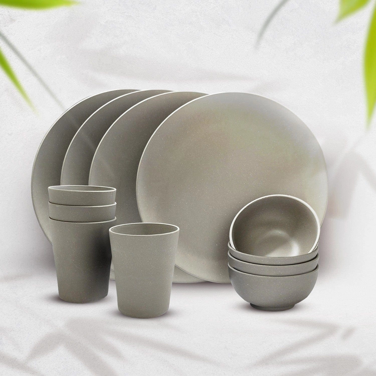Red Butler Dinner Set Bamboo Fibre Dinner Set | 12pcs Set | Cement Design BFD12A7 Redbutler
