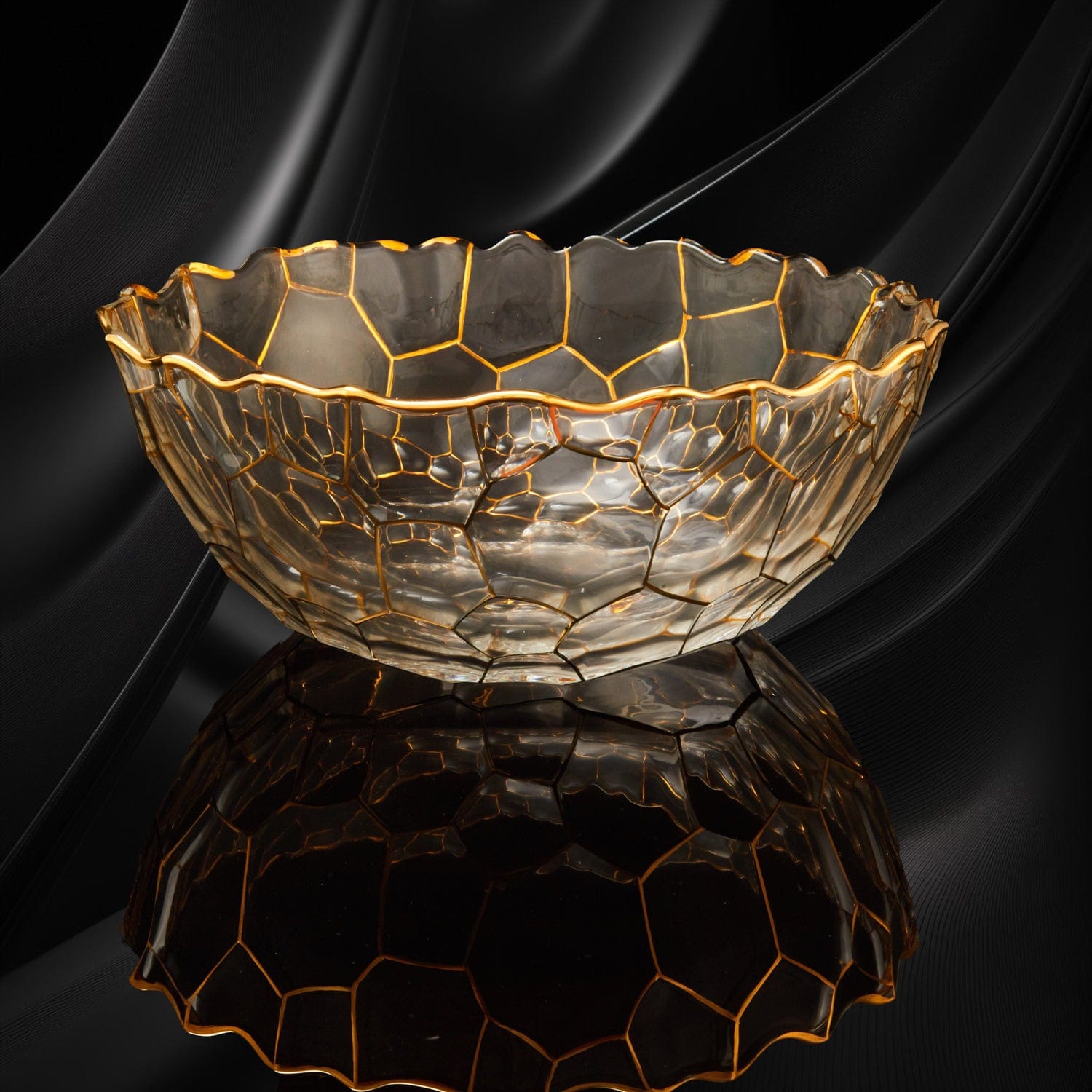 Red Butler Goldline Collection Gold Crystal Glass Fruit Bowl CGLFB0C30Y23A1 CFB23A1 Sophisticated Crystal Glass Fruit Bowl Redbutler