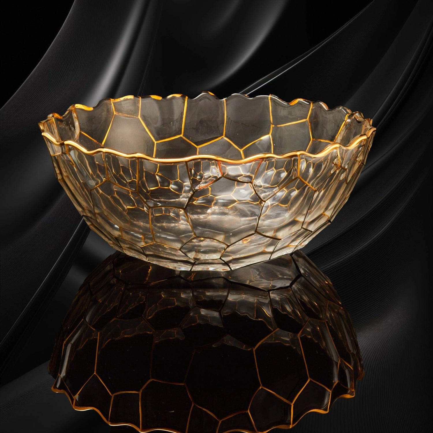 Sophisticated Crystal Glass Fruit Bowl