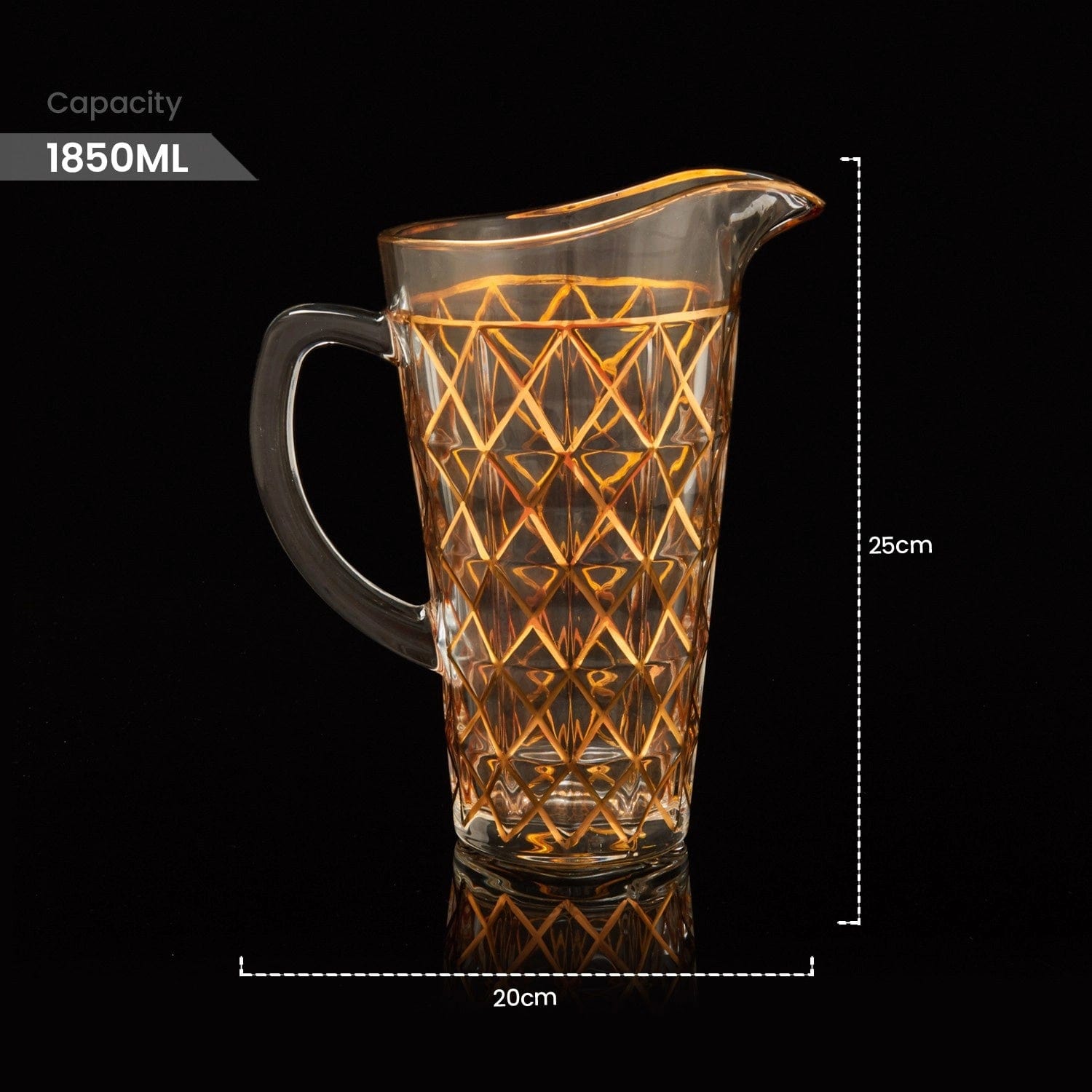 Red Butler Goldline Collection Goldine Crystal Glass Jug Set | 7pcs Set CGLJT0C13Y23A1 CJT13A1 Crystal Glass Jug Set with Gold Detailing Redbutler