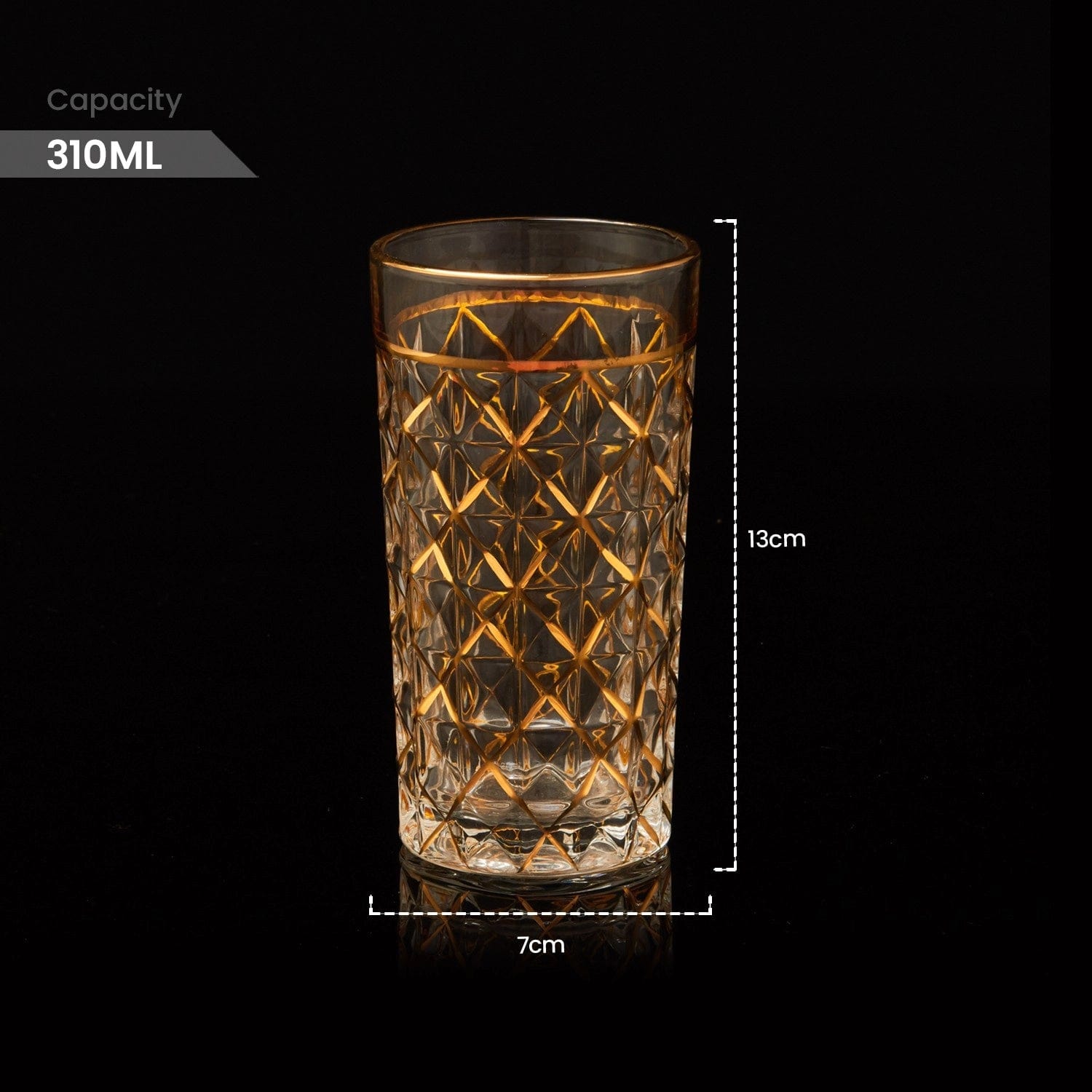Red Butler Goldline Collection Goldine Crystal Glass Jug Set | 7pcs Set CGLJT0C13Y23A1 CJT13A1 Crystal Glass Jug Set with Gold Detailing Redbutler