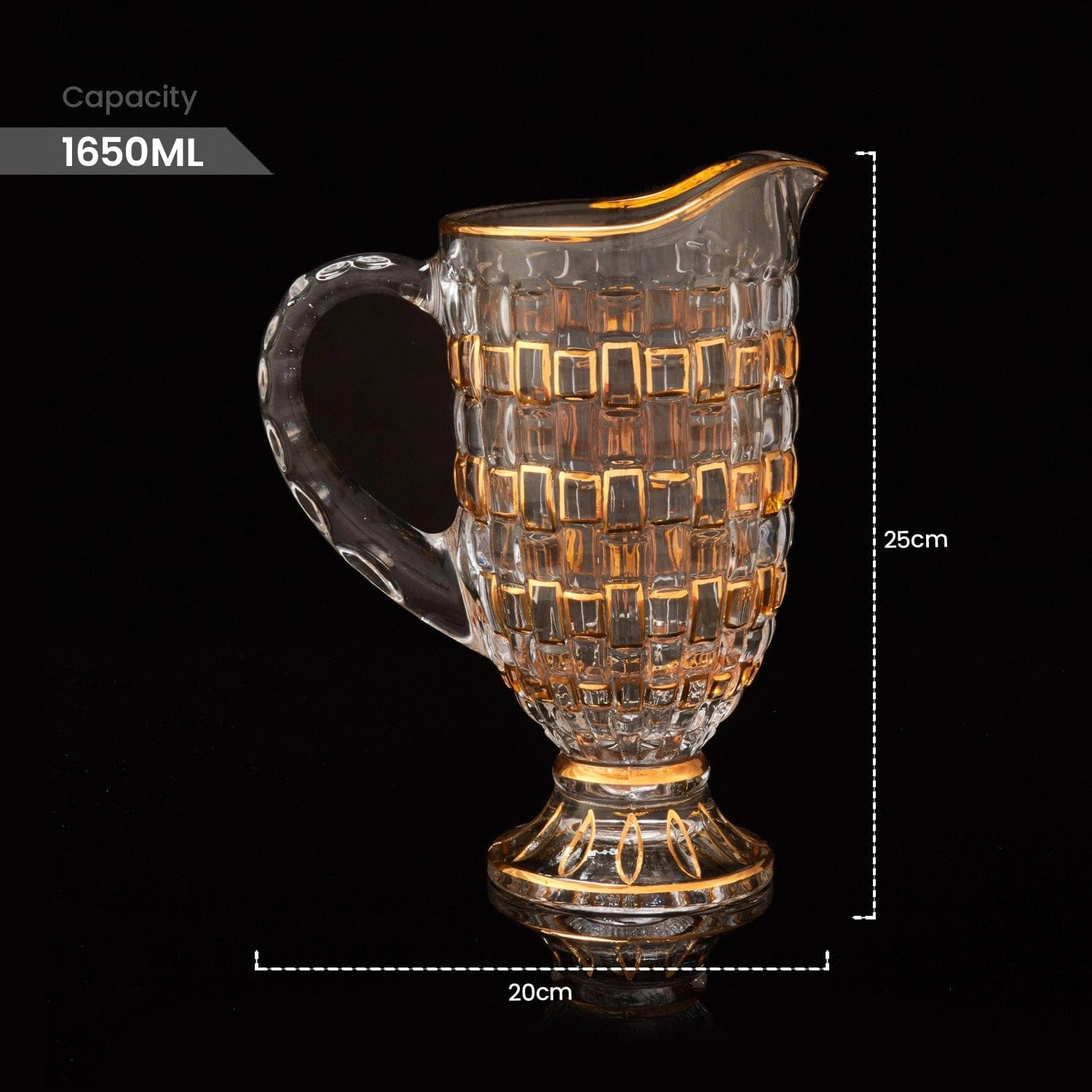 Red Butler Goldline Collection Goldine Crystal Glass Jug Set | 7pcs Set CGLJT0C14Y23A1 CJT14A1 Crystal Glass Jug Set with Gold Detailing Redbutler