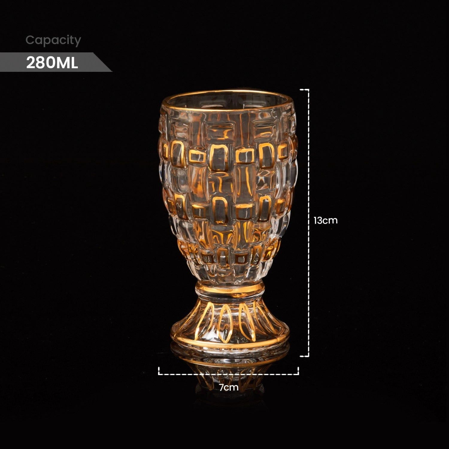 Red Butler Goldline Collection Goldine Crystal Glass Jug Set | 7pcs Set CGLJT0C14Y23A1 CJT14A1 Crystal Glass Jug Set with Gold Detailing Redbutler