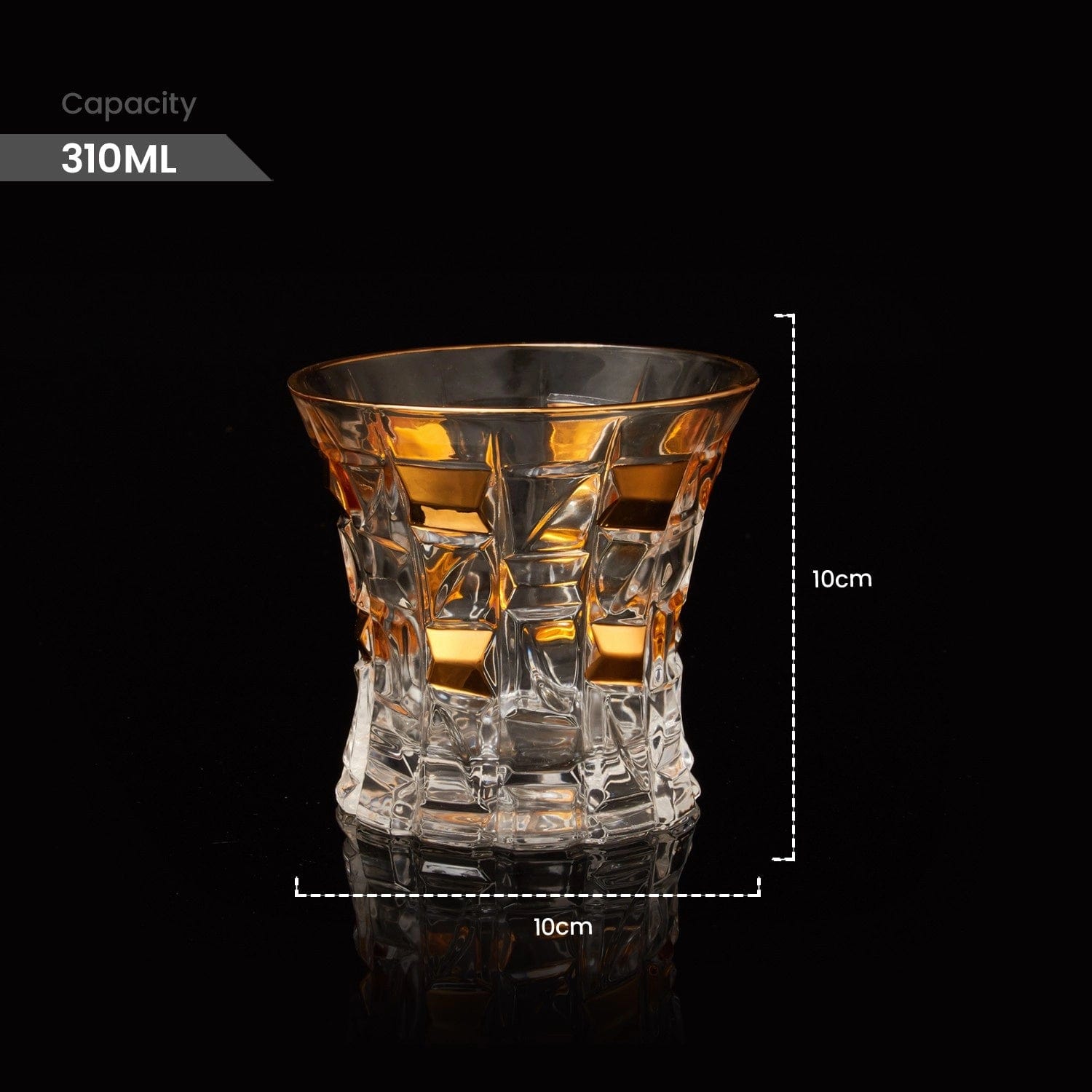 Red Butler Goldline Collection Goldine Crystal Glass Tumbler | 6pcs Set CGLT00C98Y23A1 CLT98A1 Elegant Gold-Accented Crystal Tumbler Redbutler