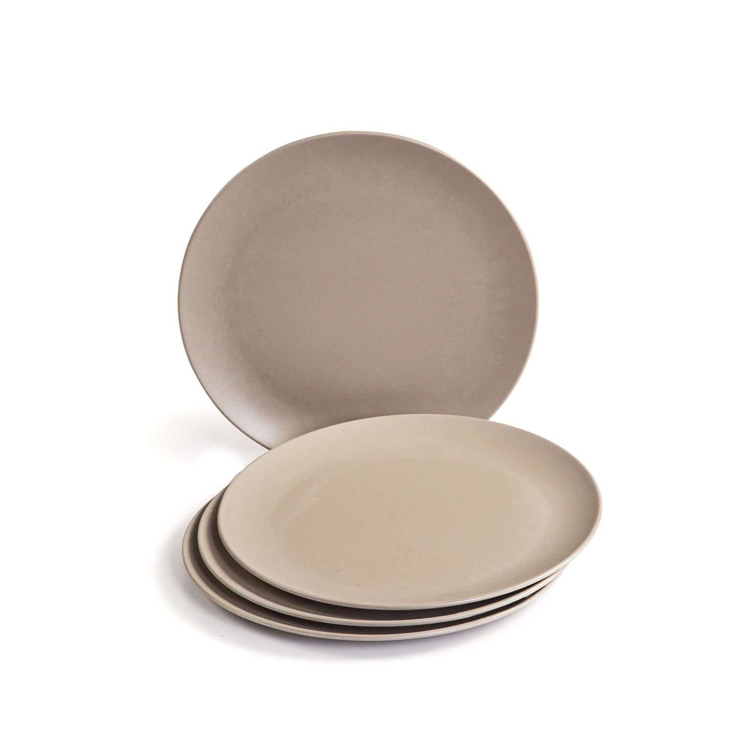 Red Butler Half Plates Bamboo Fibre Snack Plates | 4pcs Set | Cement Design BFP08A7 Daily-Use Eco-Friendly Bamboo Fiber Snack Plate: Stylish & Sustainable Redbutler