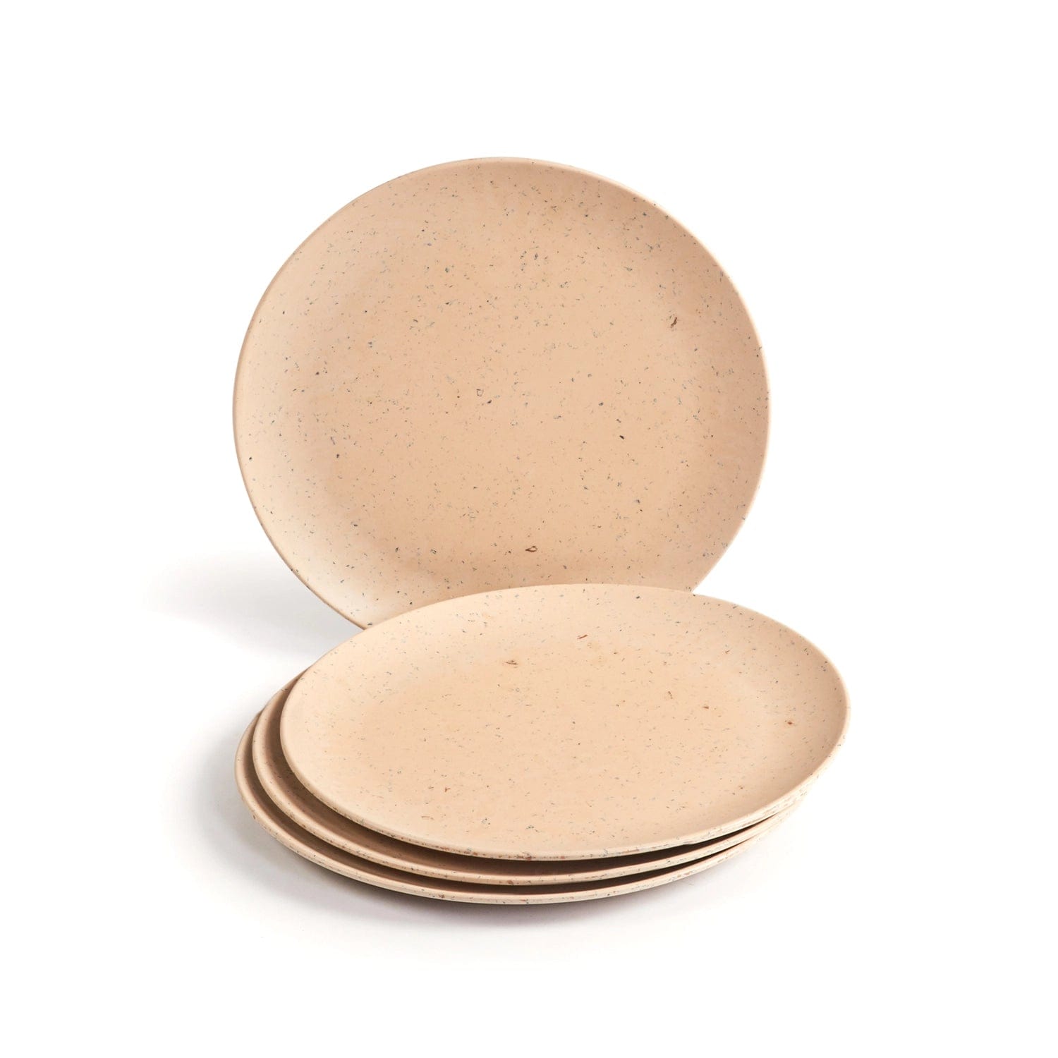 Red Butler Half Plates Bamboo Fibre Snack Plates | 4pcs Set | Nutshell Design BFP08A9 Daily-Use Eco-Friendly Bamboo Fiber Snack Plate: Stylish & Sustainable Redbutler