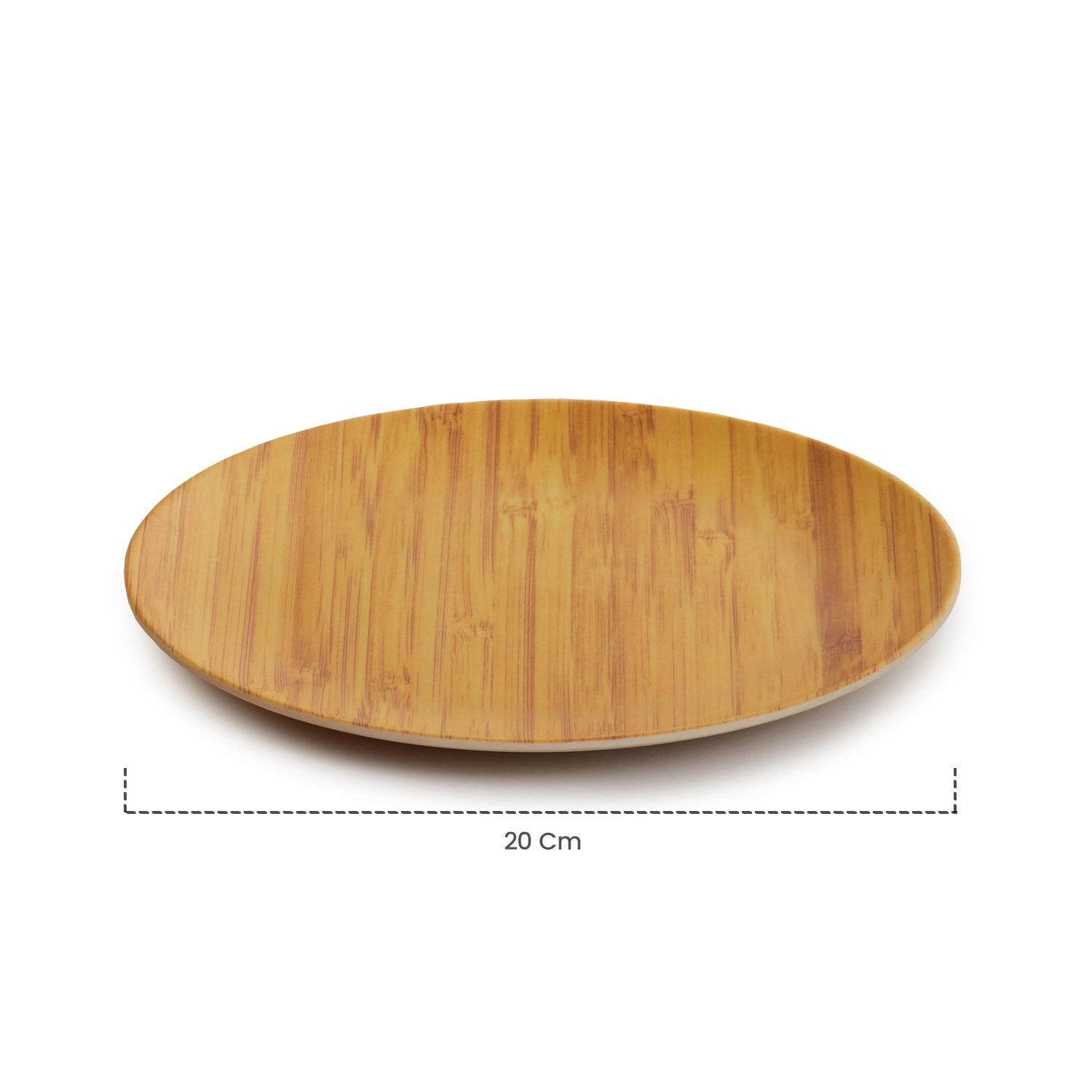 Red Butler Half Plates Bamboo Fibre Snack Plates | 4pcs Set | Wooden Design BFP08A4 Daily-Use Eco-Friendly Bamboo Fiber Snack Plate: Stylish & Sustainable Redbutler