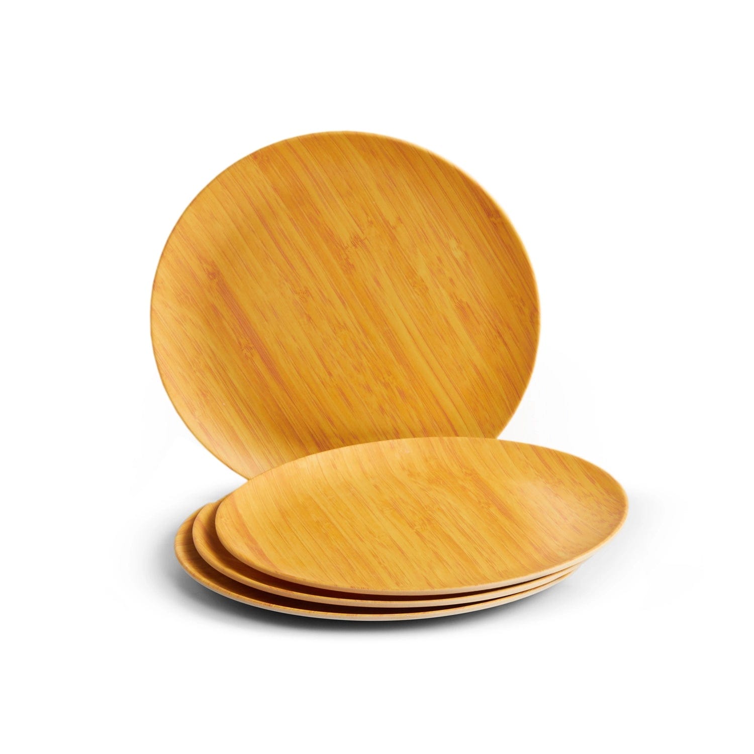 Red Butler Half Plates Bamboo Fibre Snack Plates | 4pcs Set | Wooden Design BFP08A4 Daily-Use Eco-Friendly Bamboo Fiber Snack Plate: Stylish & Sustainable Redbutler