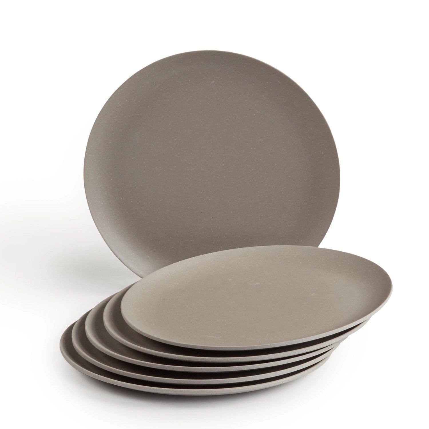 Red Butler Half Plates Bamboo Fibre Snack Plates | 6pcs Set | Cement Design BP08A7 Daily-Use Eco-Friendly Bamboo Fiber Snack Plate: Stylish & Sustainable Redbutler