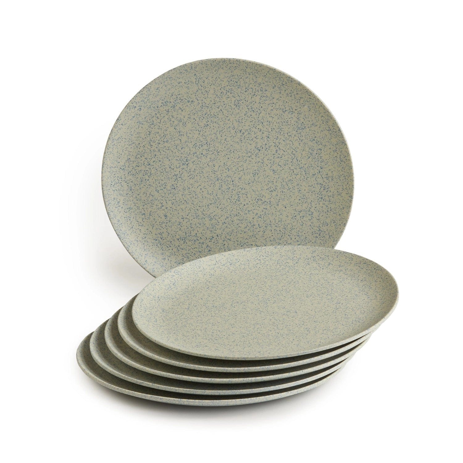Red Butler Half Plates Bamboo Fibre Snack Plates | 6pcs Set | Stonewashes Design BP08A6 Daily-Use Eco-Friendly Bamboo Fiber Snack Plate: Stylish & Sustainable Redbutler