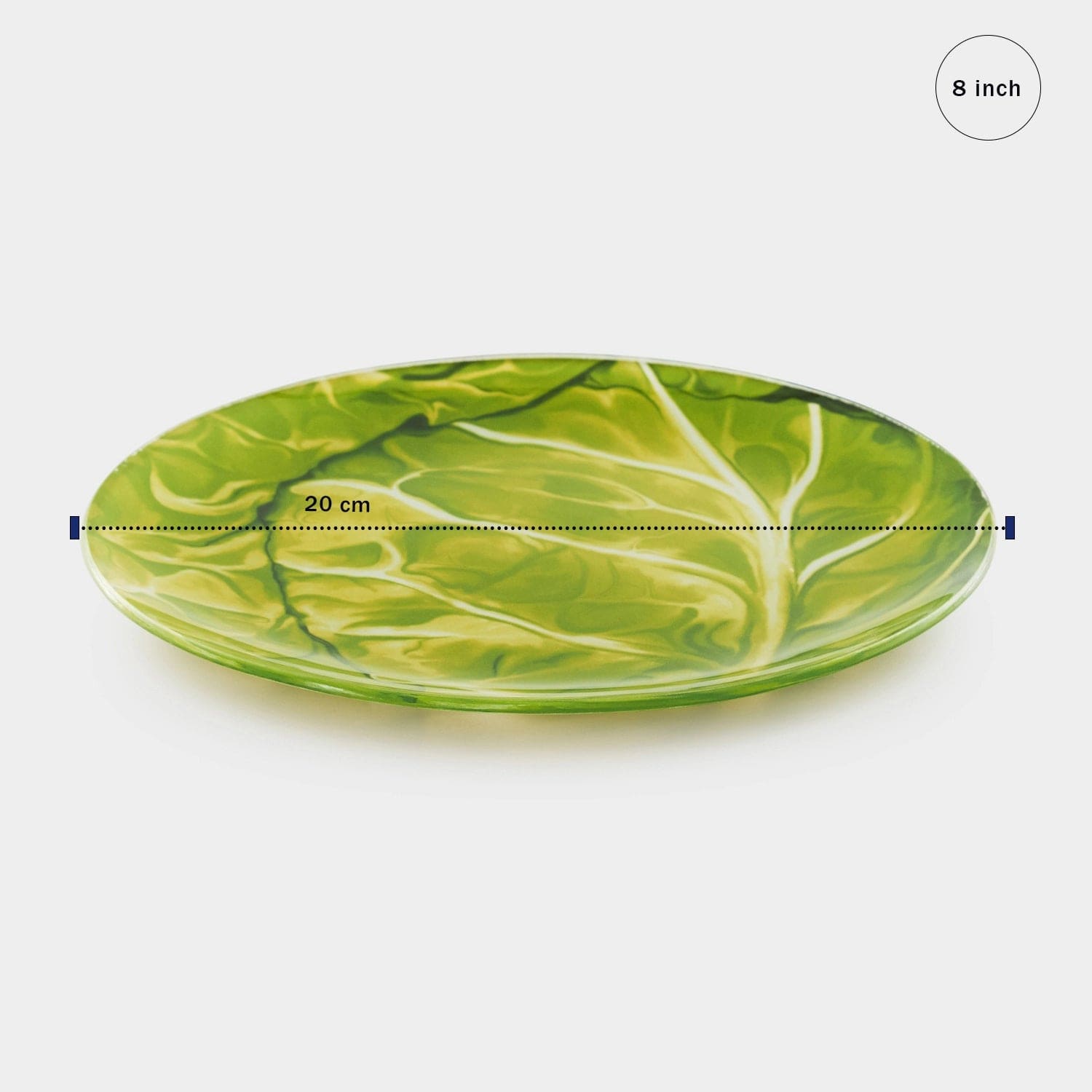 Red Butler Half Plates Designer Glass Snack Plate - Cabbage | 6pcs set DDP20A5 Redbutler
