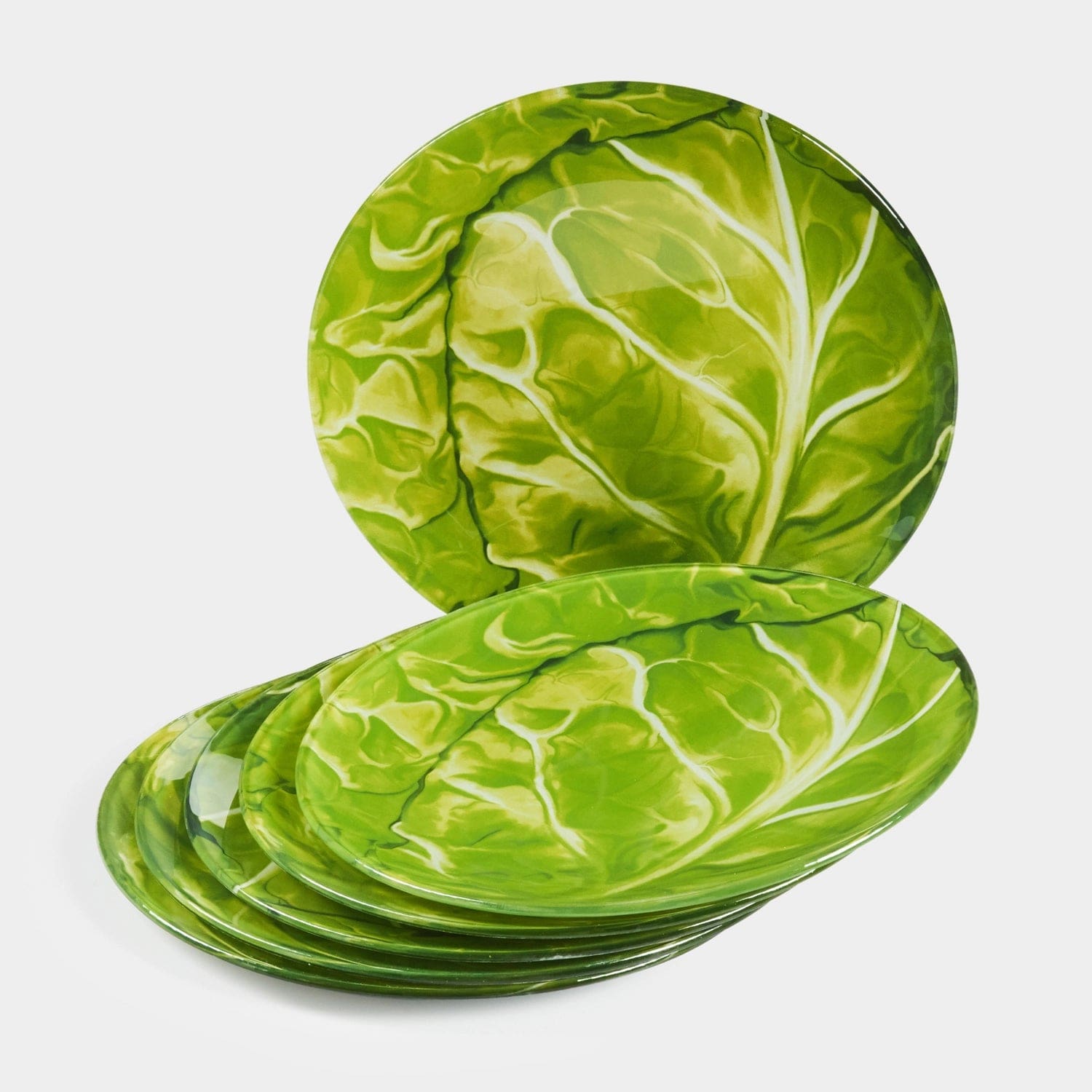 Red Butler Half Plates Designer Glass Snack Plate - Cabbage | 6pcs set DDP20A5 Redbutler
