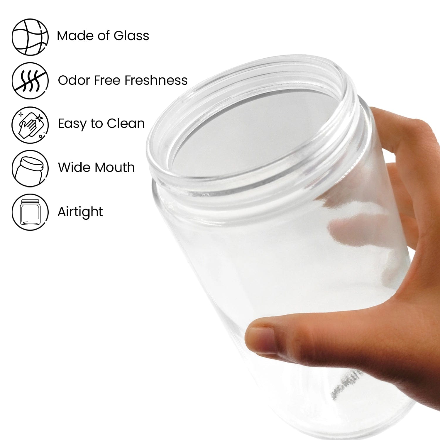 Red Butler Jars Magnifying Glass Jars | 2pcs Set |800ml | Black & Off-White DSGM80A4 Redbutler