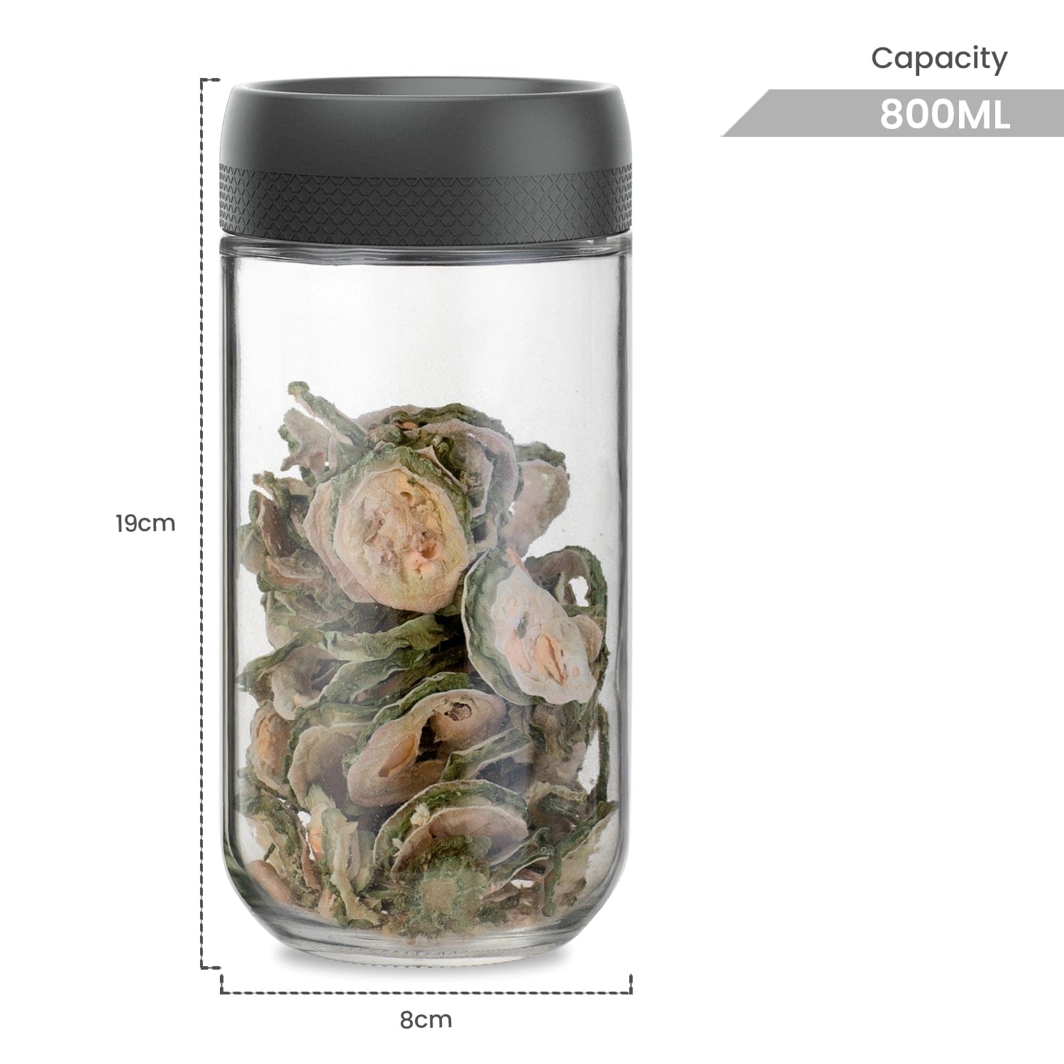 Red Butler Jars Magnifying Glass Jars | 2pcs Set |800ml | Black & Off-White DSGM80A4 Redbutler