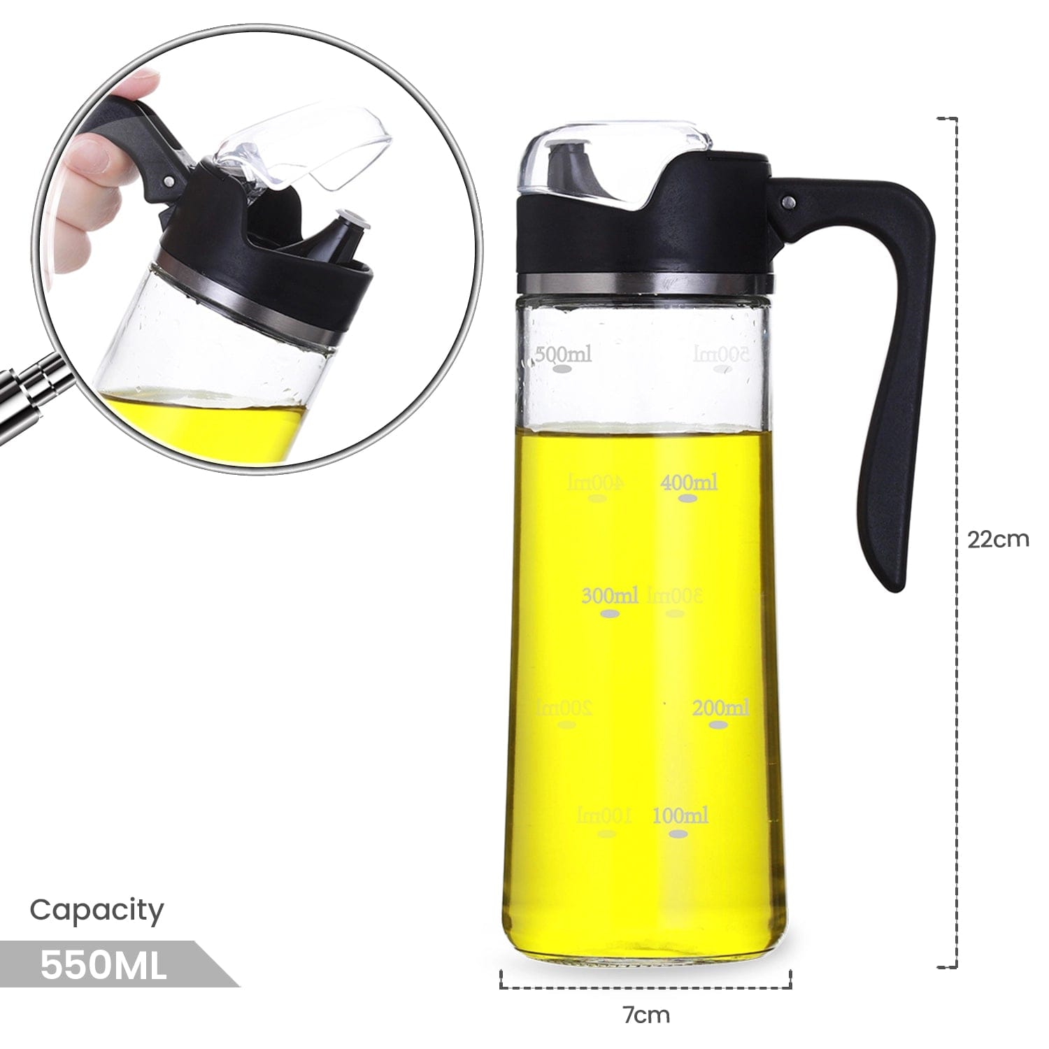 Red Butler Oil Dispenser Auto Flip Dispenser 540ml (Black) KBOV00O22Y22A1 BOV22A1 Redbutler