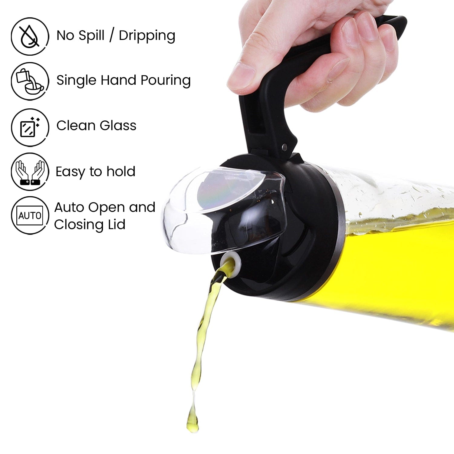 Red Butler Oil Dispenser Auto Flip Dispenser 540ml (Black) KBOV00O22Y22A1 BOV22A1 Redbutler