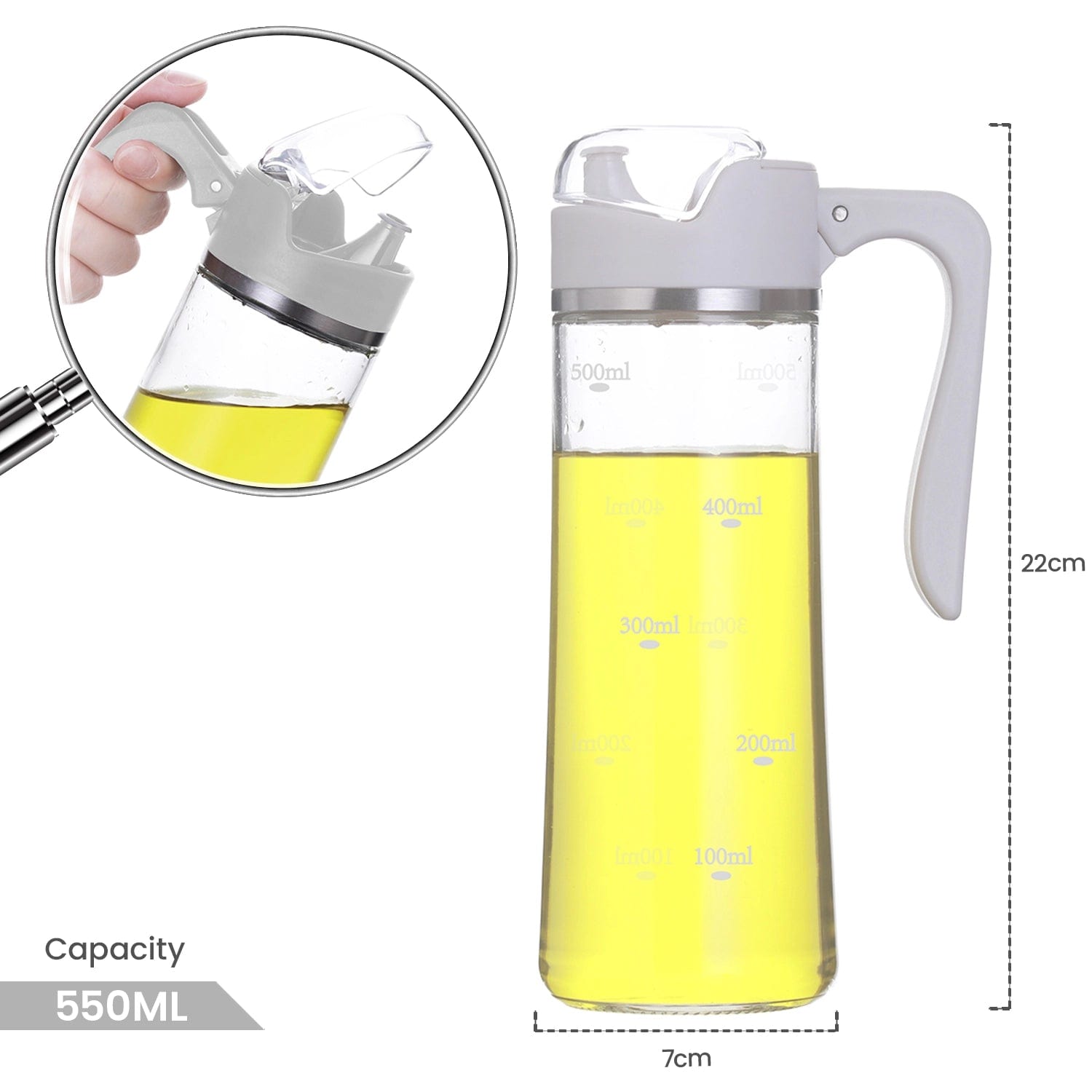 Red Butler Oil Dispenser Auto Flip Dispenser 540ml (Grey) KBOV00O22Y22A2 BOV22A2 Redbutler