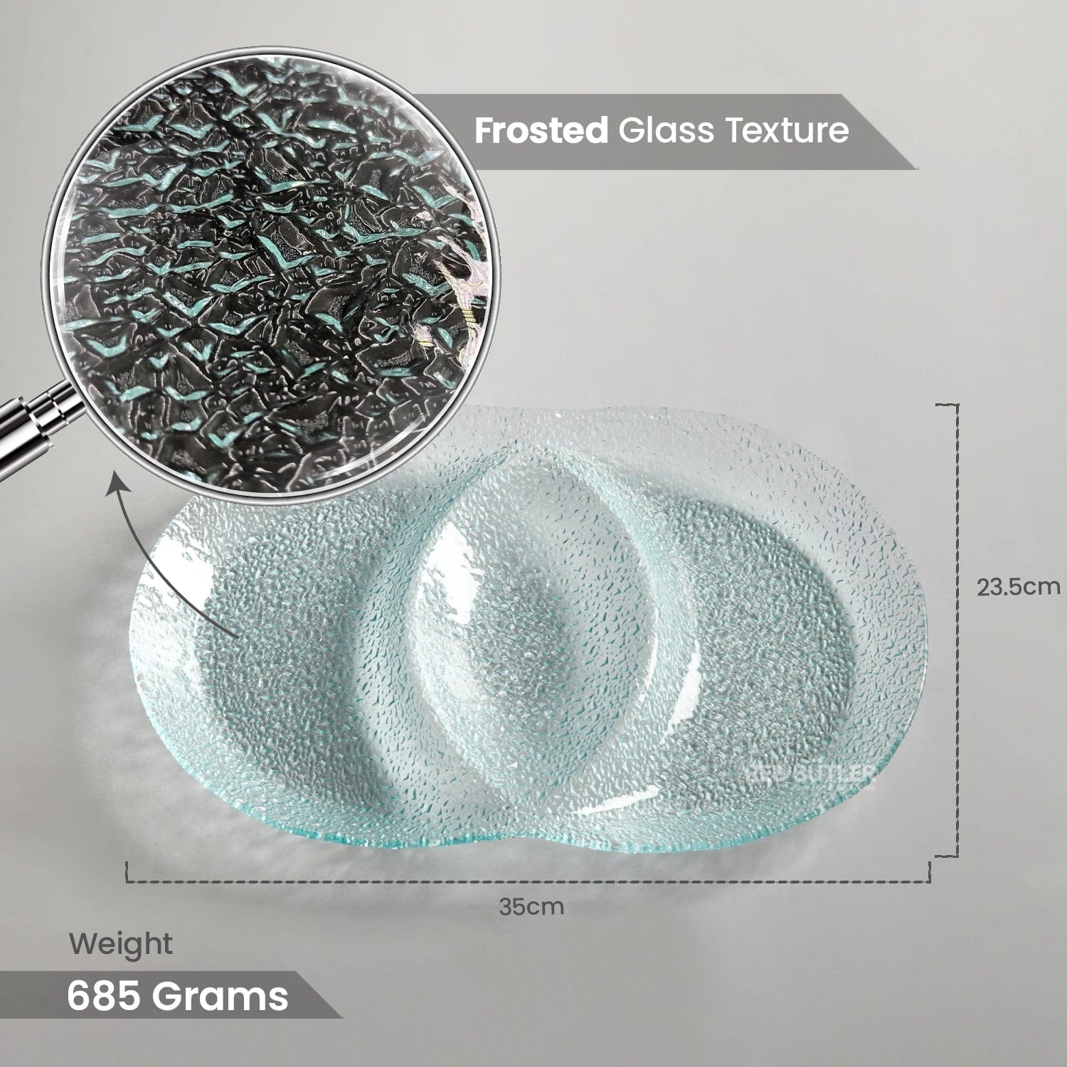 Red Butler Platter Glass Platter- Oval Chip and Dip GCD35A1 Elegant Glass Platters for Stylish Serving | Versatile and Chic Tableware Redbutler