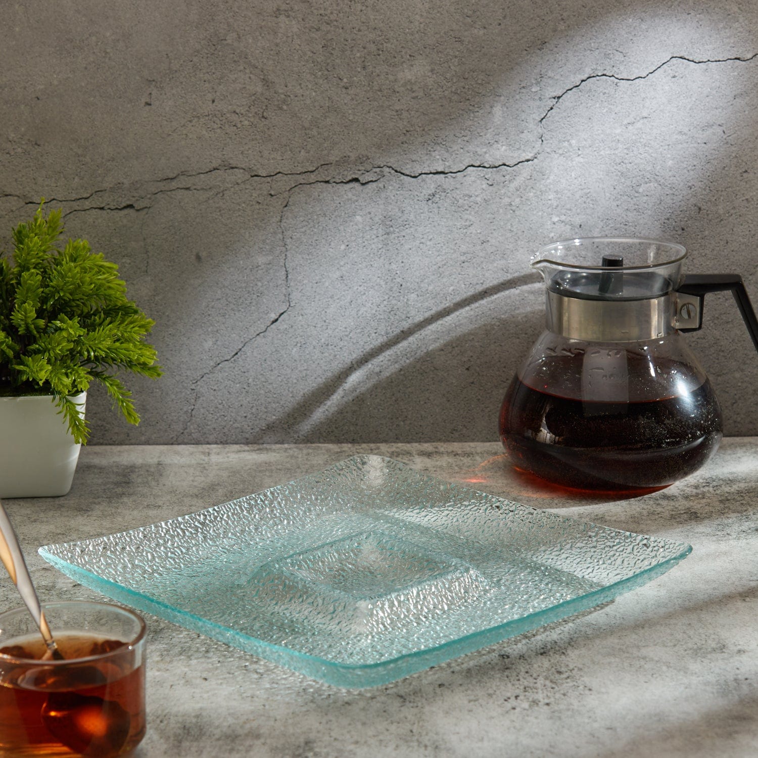 Red Butler Platter Glass Platter- Square Chip and Dip GCD27A1 Elegant Glass Platters for Stylish Serving | Versatile and Chic Tableware Redbutler
