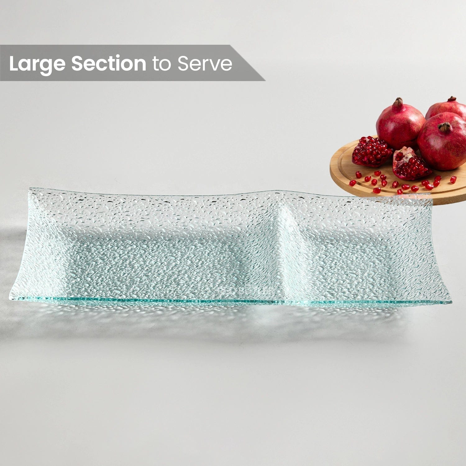 Red Butler Platter Glass Platter- Two Section GPS34A1 Elegant Glass Platters for Stylish Serving | Versatile and Chic Tableware Redbutler