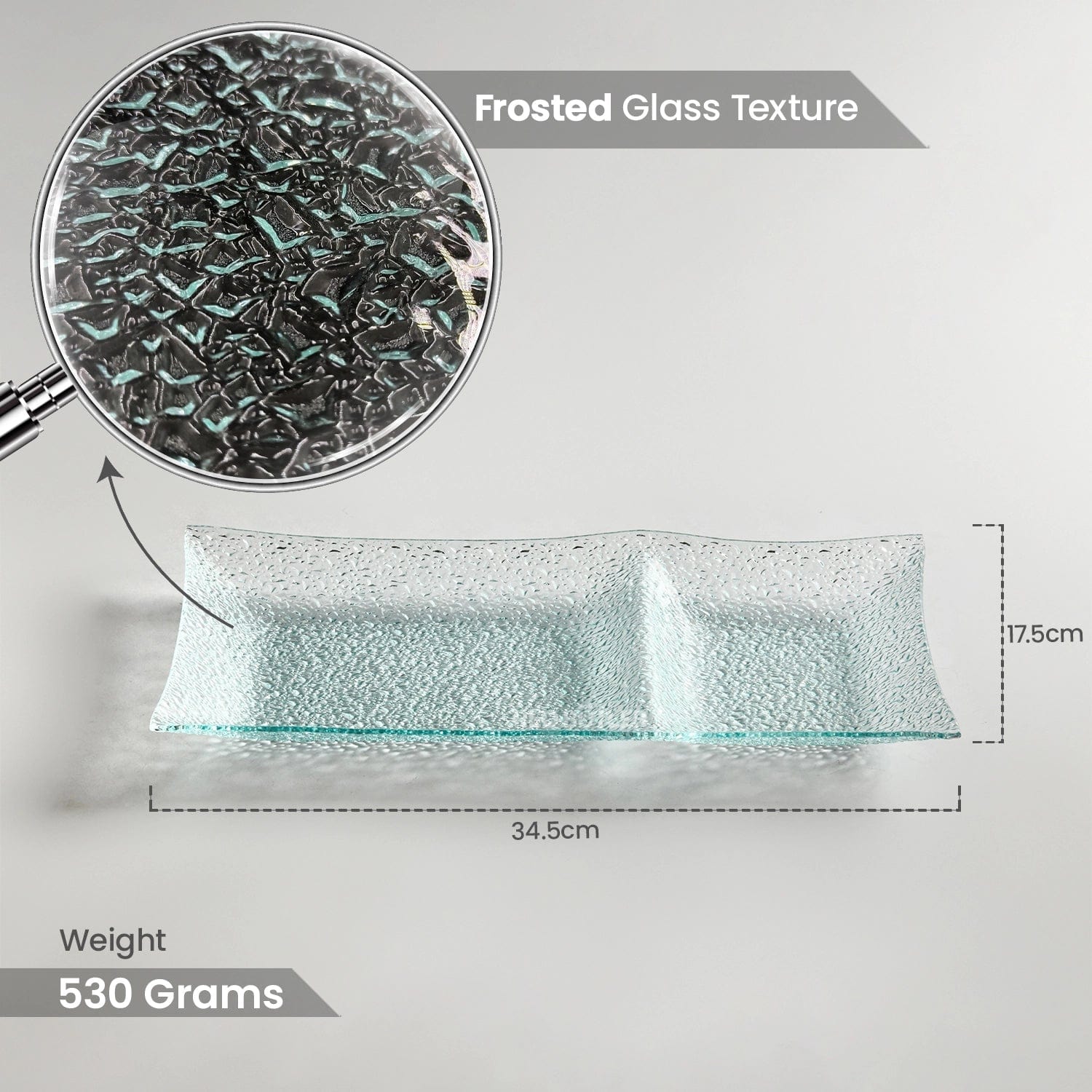 Red Butler Platter Glass Platter- Two Section GPS34A1 Elegant Glass Platters for Stylish Serving | Versatile and Chic Tableware Redbutler